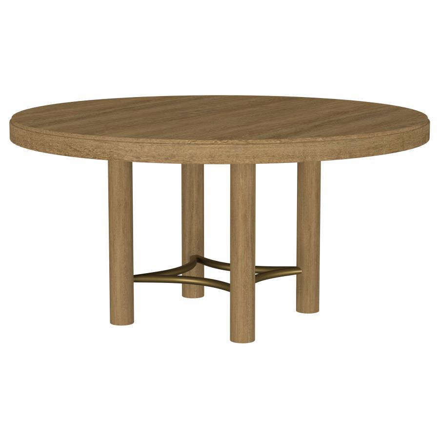 Arini - 60" Round Wood Dining Room Table - Sand Wash - Best Buy Furniture
