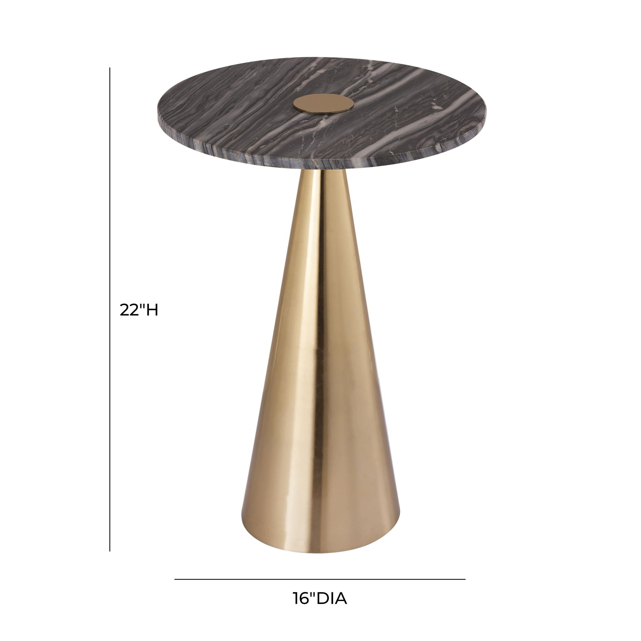Addyson - Marble Side Table - Dark Gray