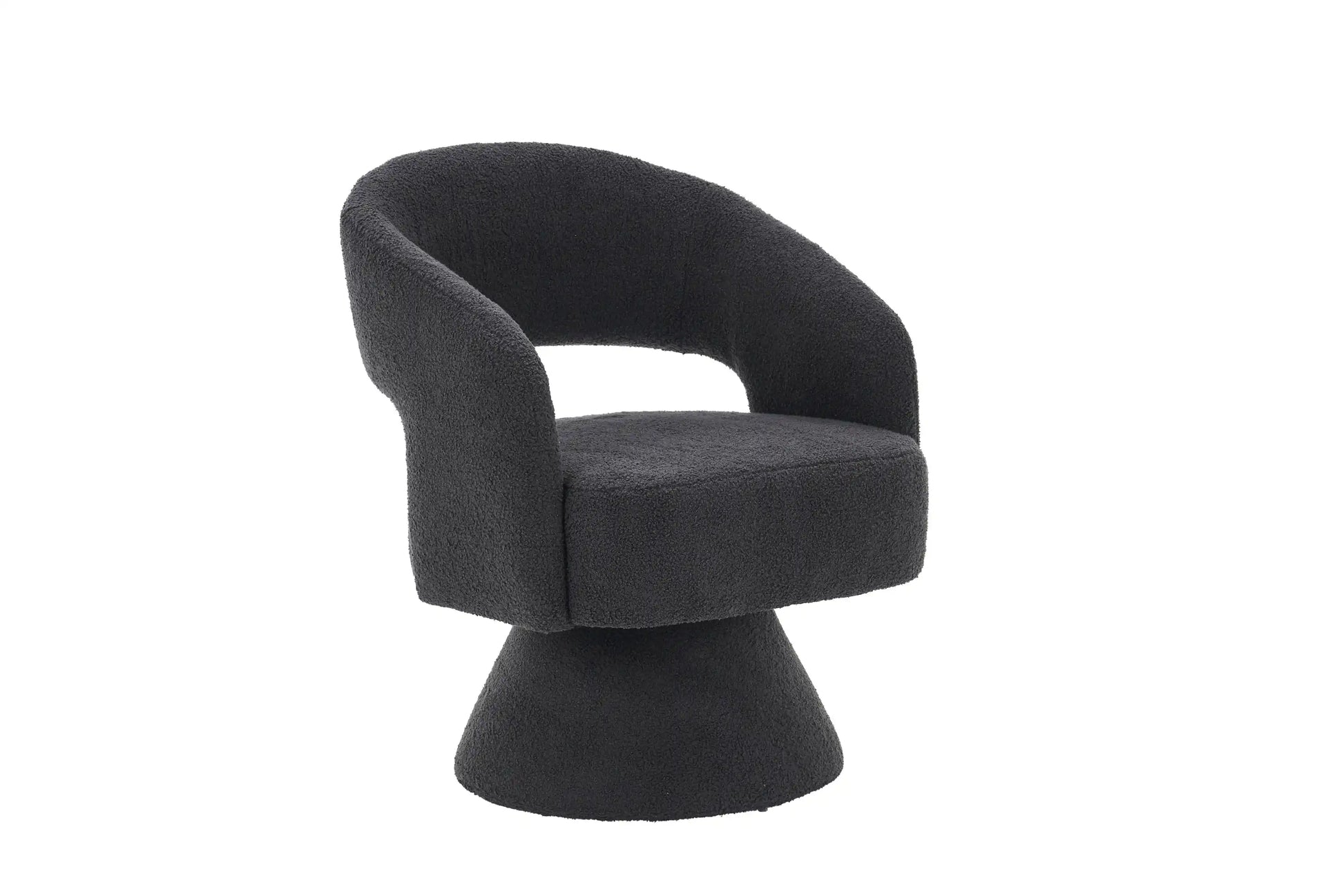 Swivel Accent Chair Armchair, Round Barrel Chair in Fabric for Living Room Bedroom,Grey Teddy - Best Buy Furniture