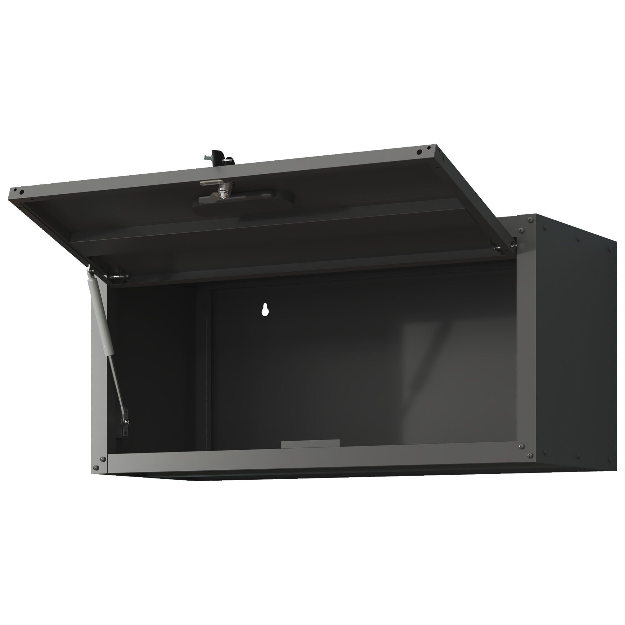 Heavy Duty, Metal Wall Mounted Tool Storage Cabinet Steel Metal Garage Storage Cabinet - Black / Gray