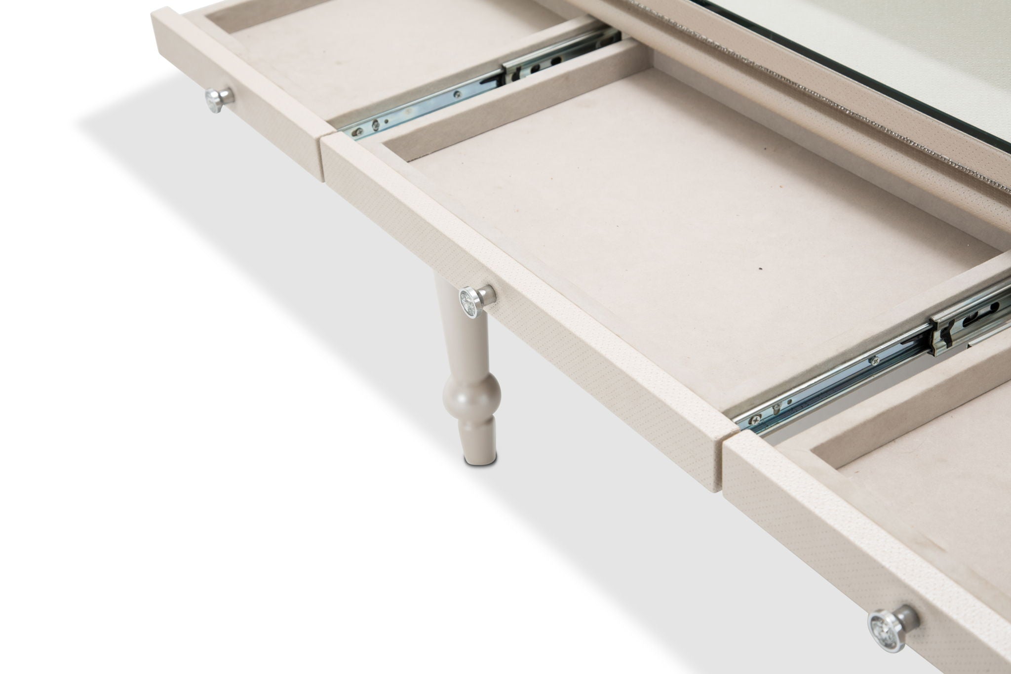 Glimmering Heights - Writing Desk With Glass Top - Ivory
