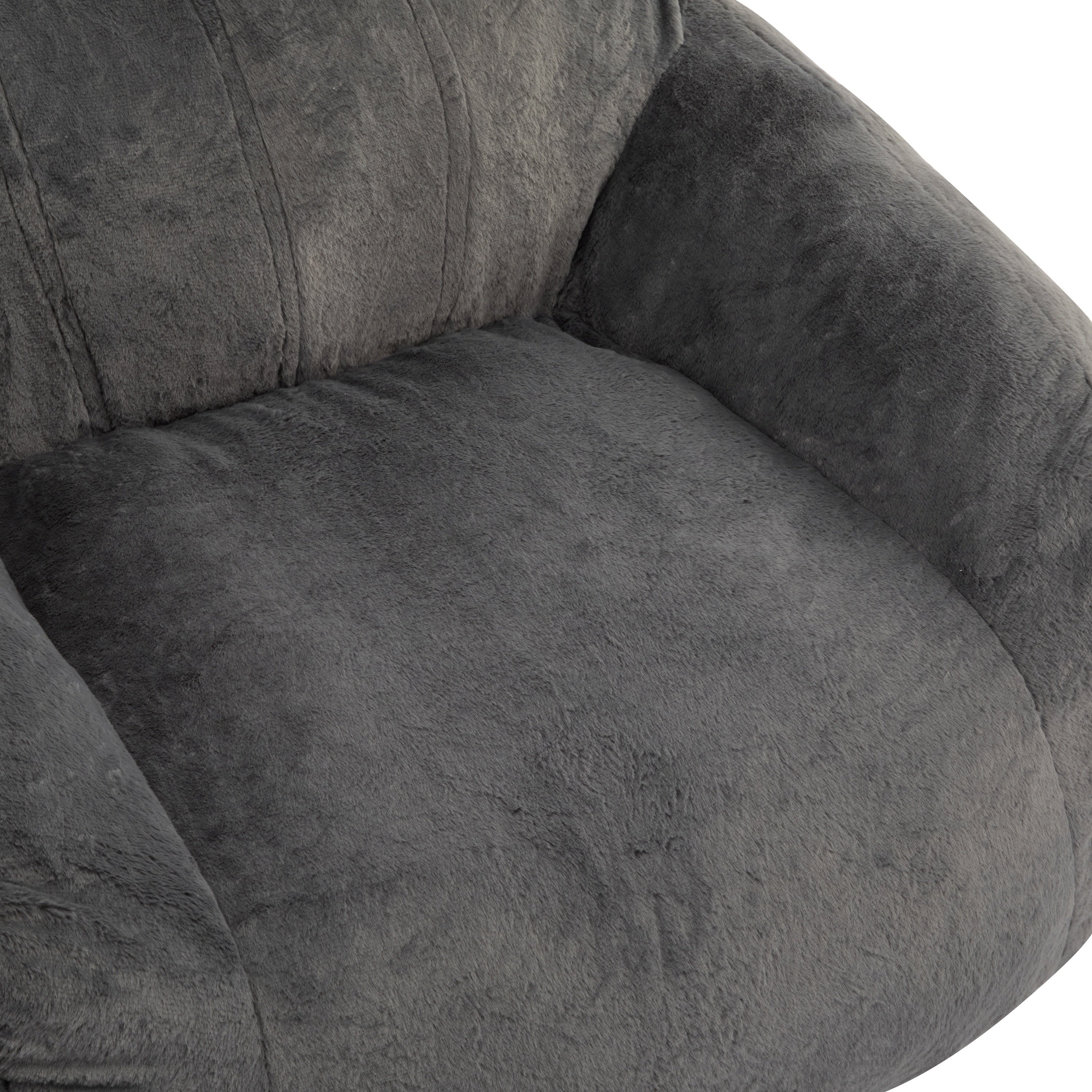 Sezze Indoor Bean Bag Chair with Gray Faux Fur