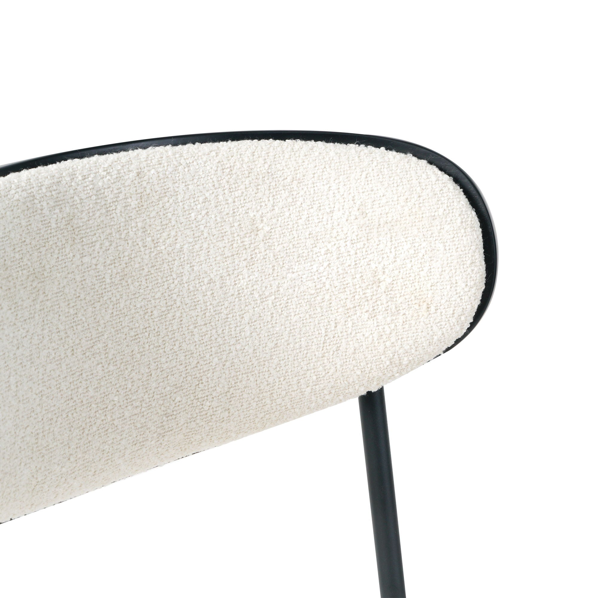 Boucle Modern Kitchen Dining Chair With Bentwood Back (Set of 2)