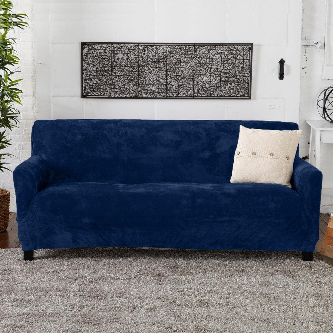 Velvet Stretch Slipcover - Gale Collection - Best Buy Furniture