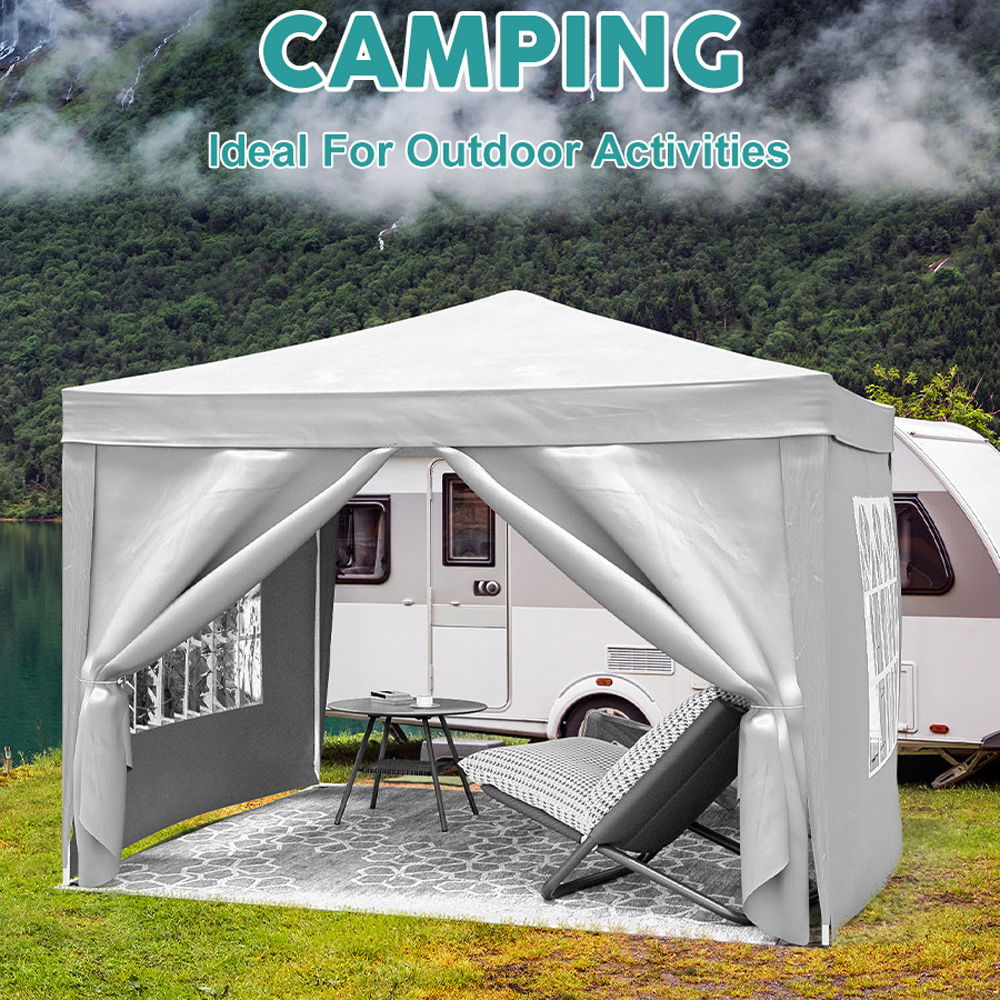 10'X10' Folding Canopy With 4 Removable Sidewalls Outdoor Event Shelter UPF 50+ Gazebo Portable Tents For Parties Beach Camping Wedding Ez Pop Up Canopy 4 Pieces Weight Bag + Carry Bag - Best Buy Furniture