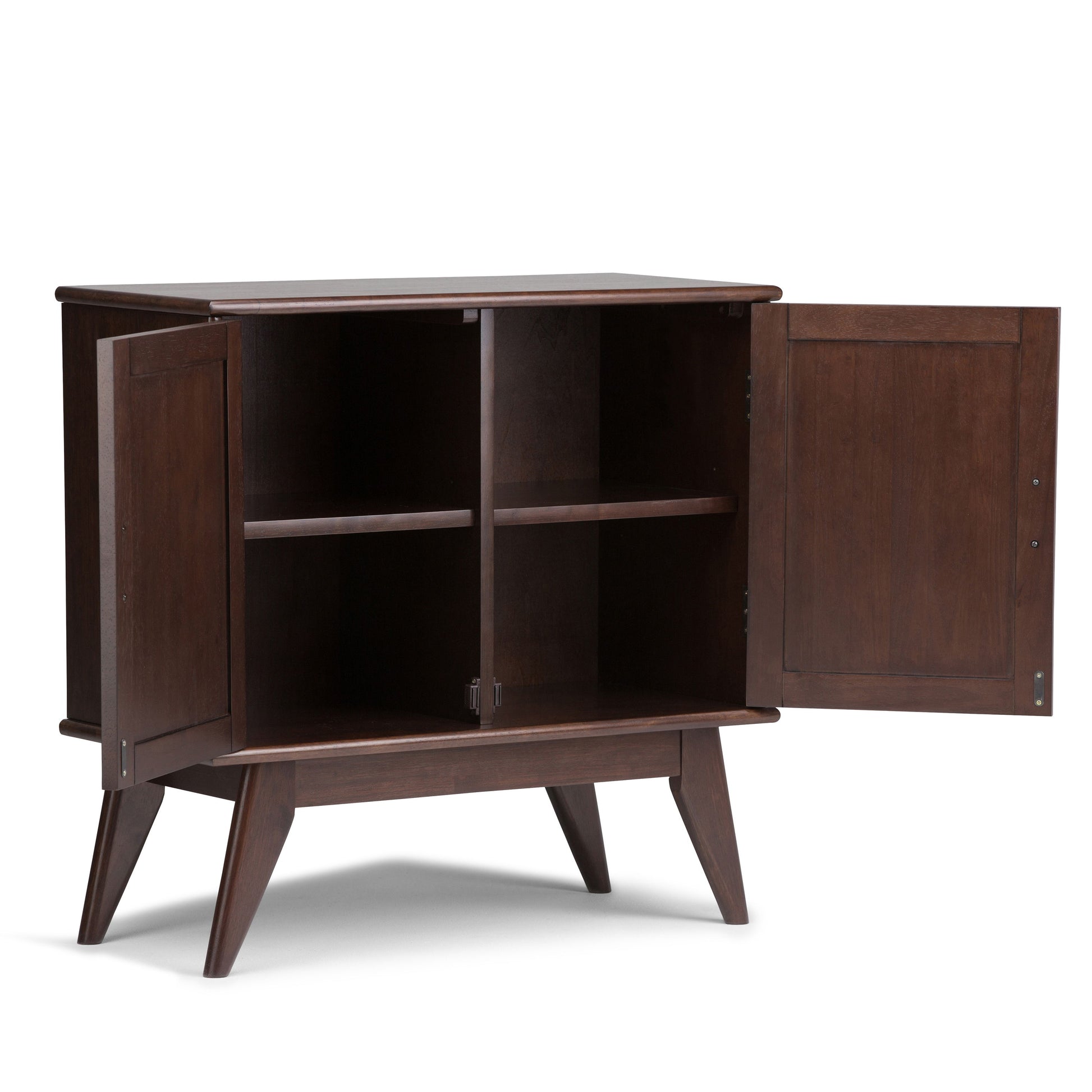 Draper - Mid Century Low Storage Cabinet - Medium Auburn Brown - Best Buy Furniture