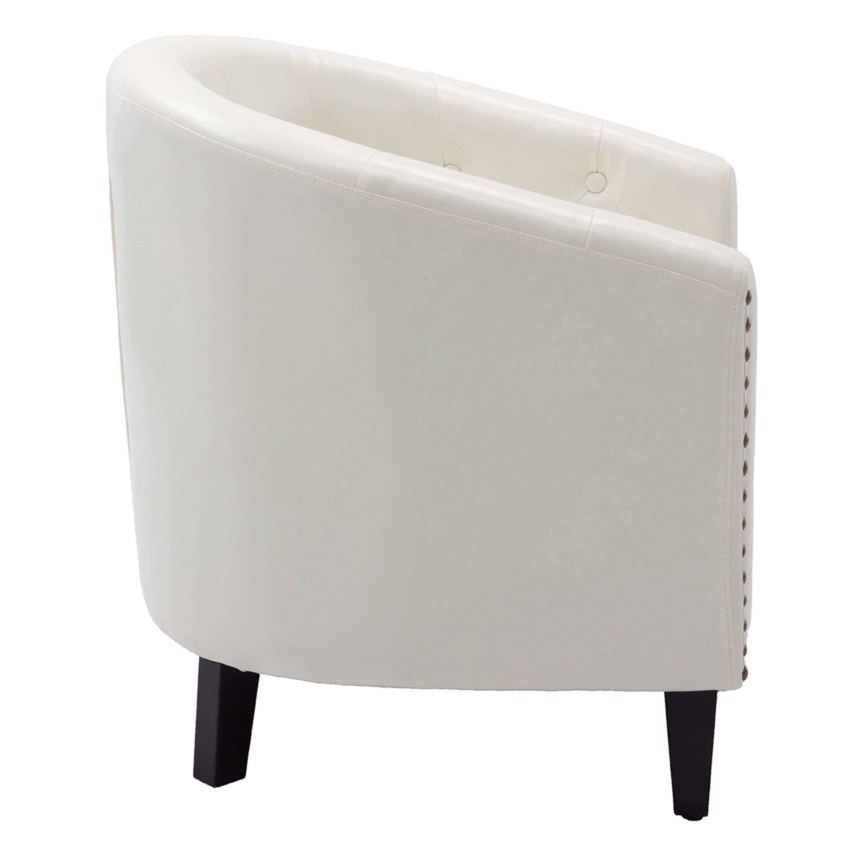 Pu leather tufted barrel chairtub chair for living room bedroom club chairs