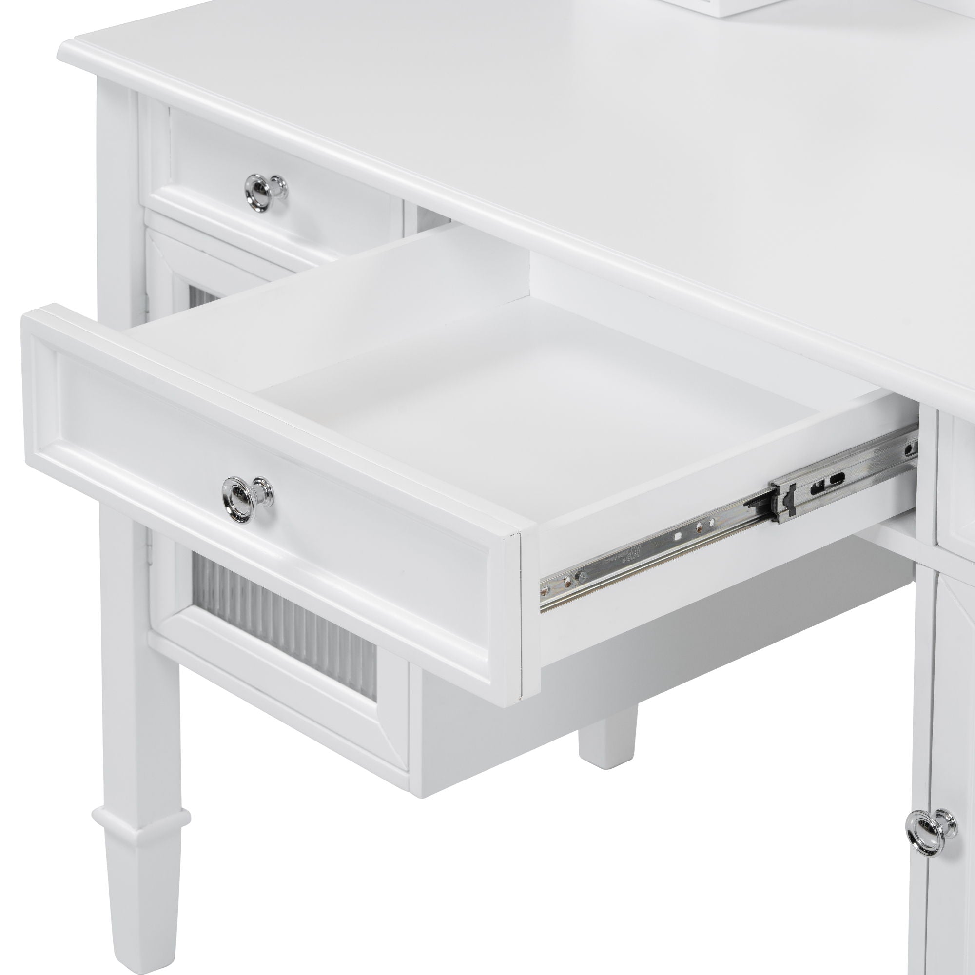 Elegant Makeup Vanity Desk With Adjustable Mirror And Storage And Construction - White - Best Buy Furniture