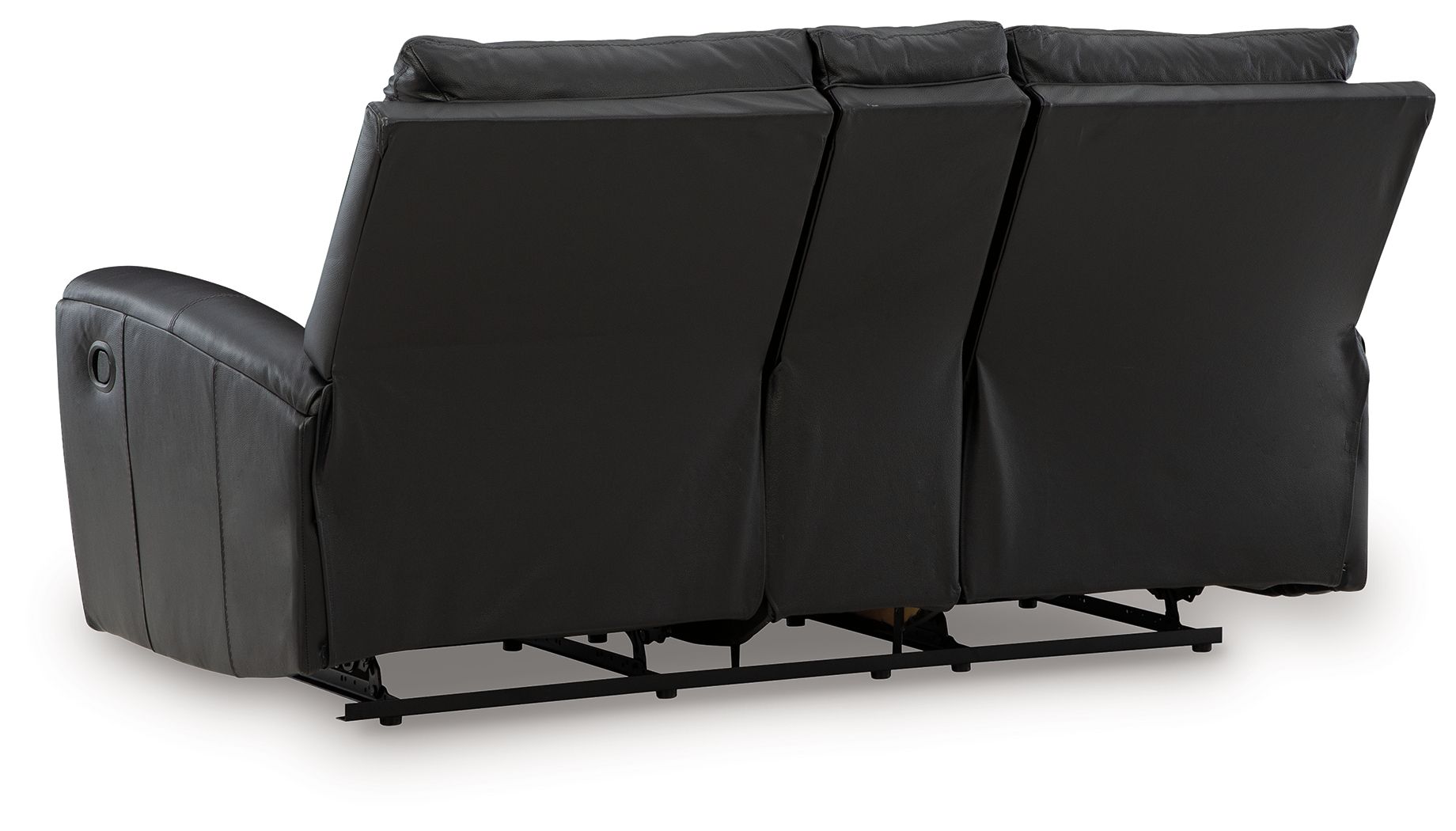 Glossmore - Reclining Loveseat With Console - Black - Best Buy Furniture