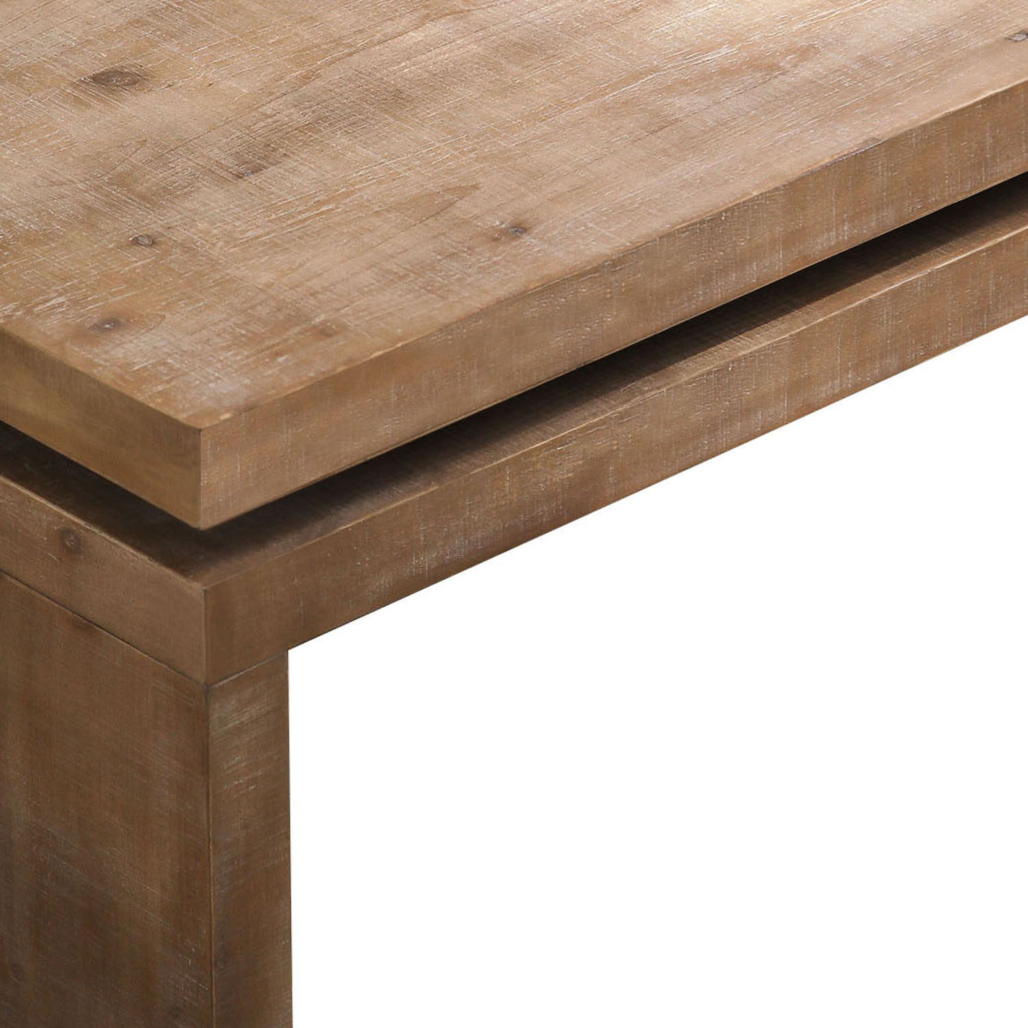 Modern Rustic Wood Table, Rectangular Living Room Center Table With Floating Top Design