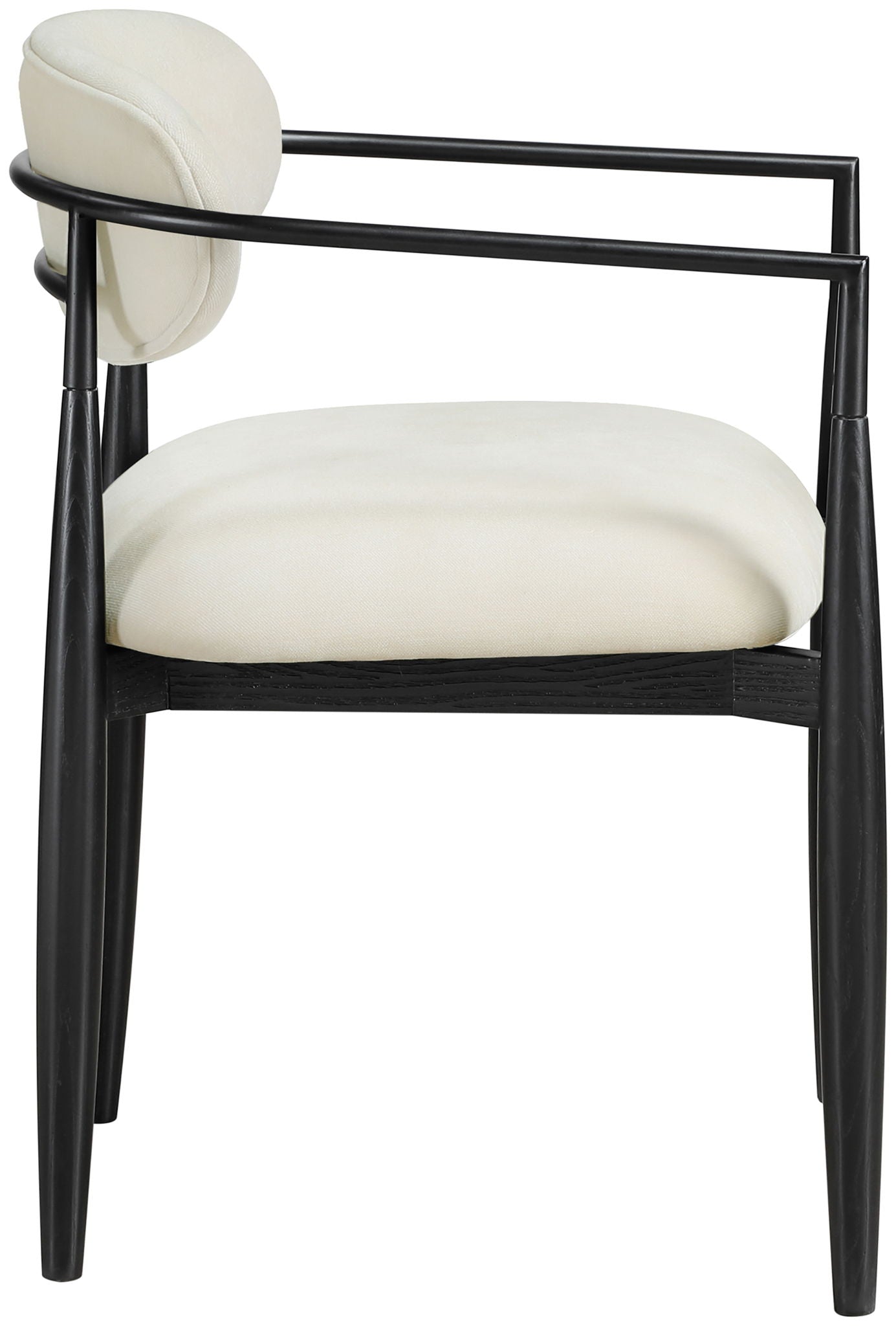 Riccio - Fabric Dining Arm Chair (Set of 2) - Black Frame