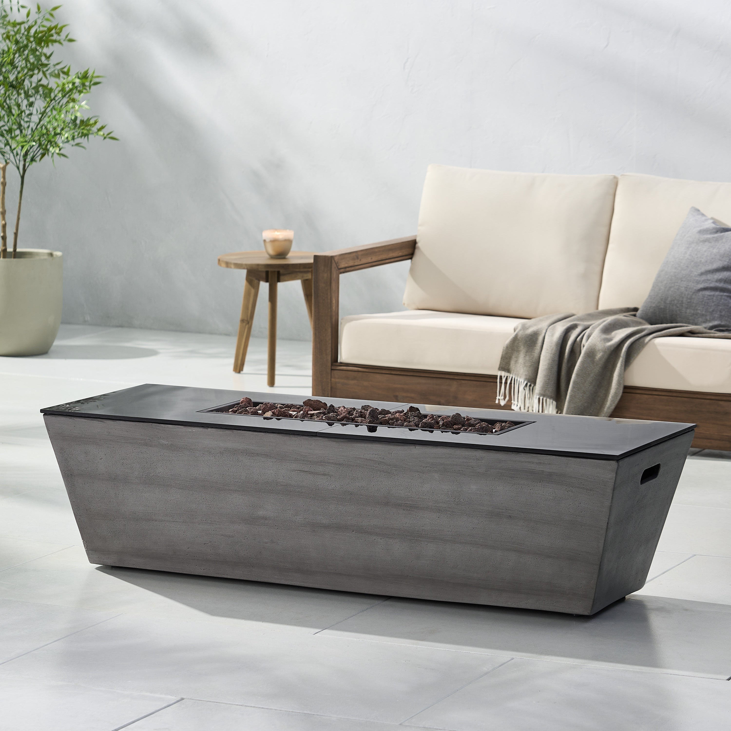 56" Rectangle MGO Fire Pit - 50,000 BTU