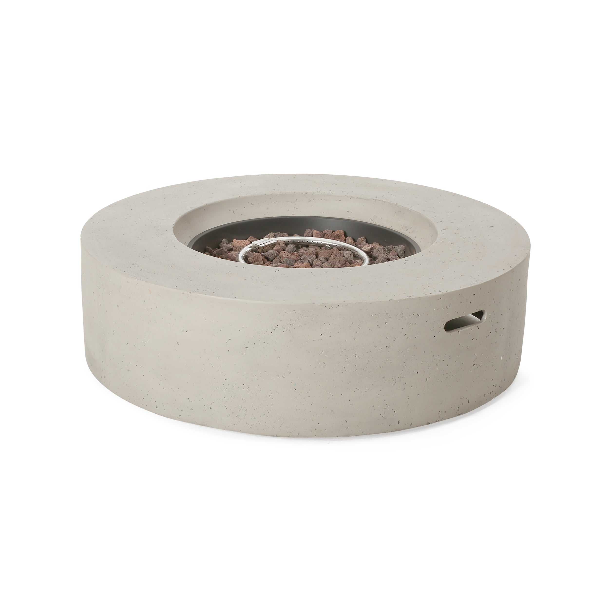 Modern Outdoor 50,000 BTU Round MgO Concrete Propane Fire Pit