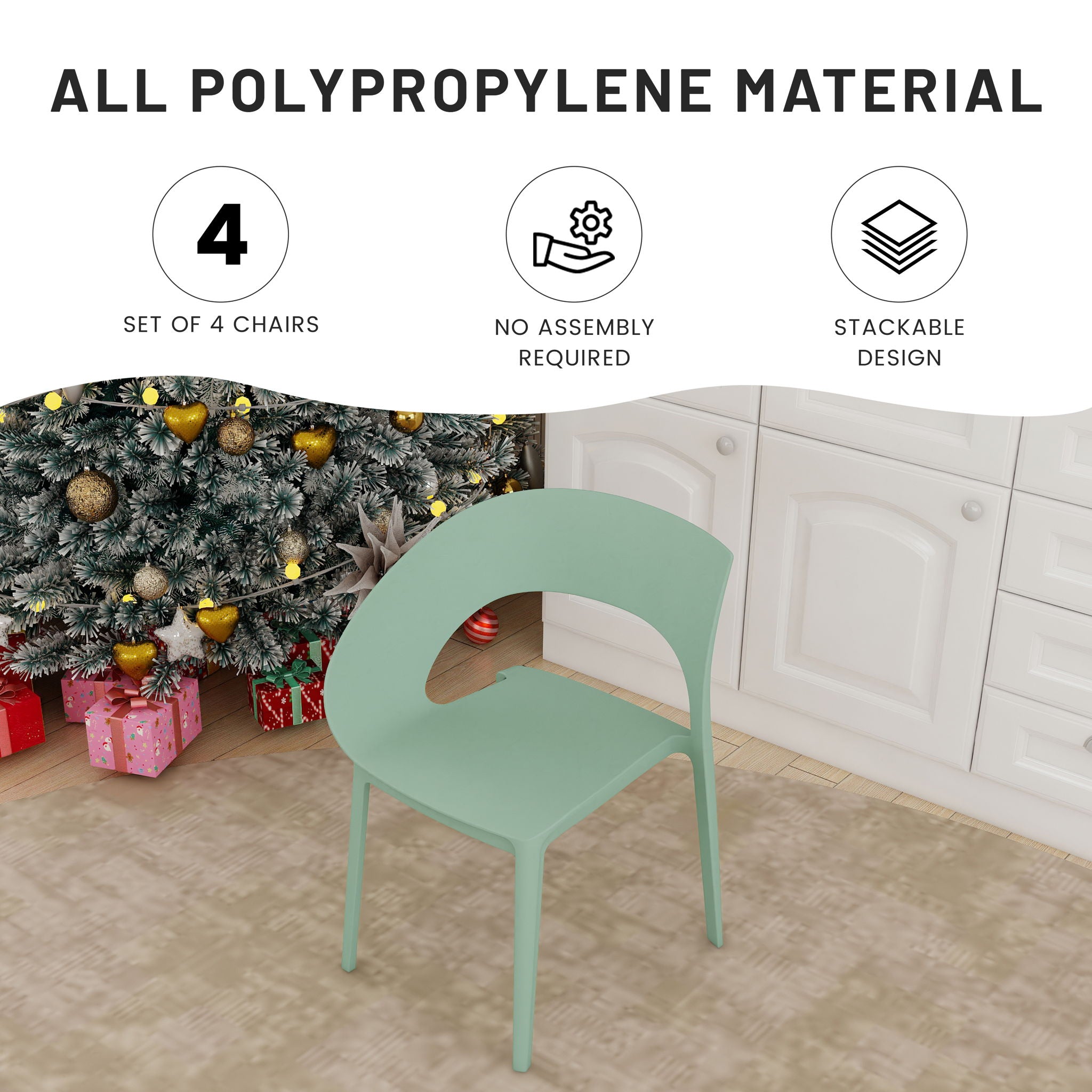 4 Piece Set Of Modern Designed Single Chairs With Folding Square Table