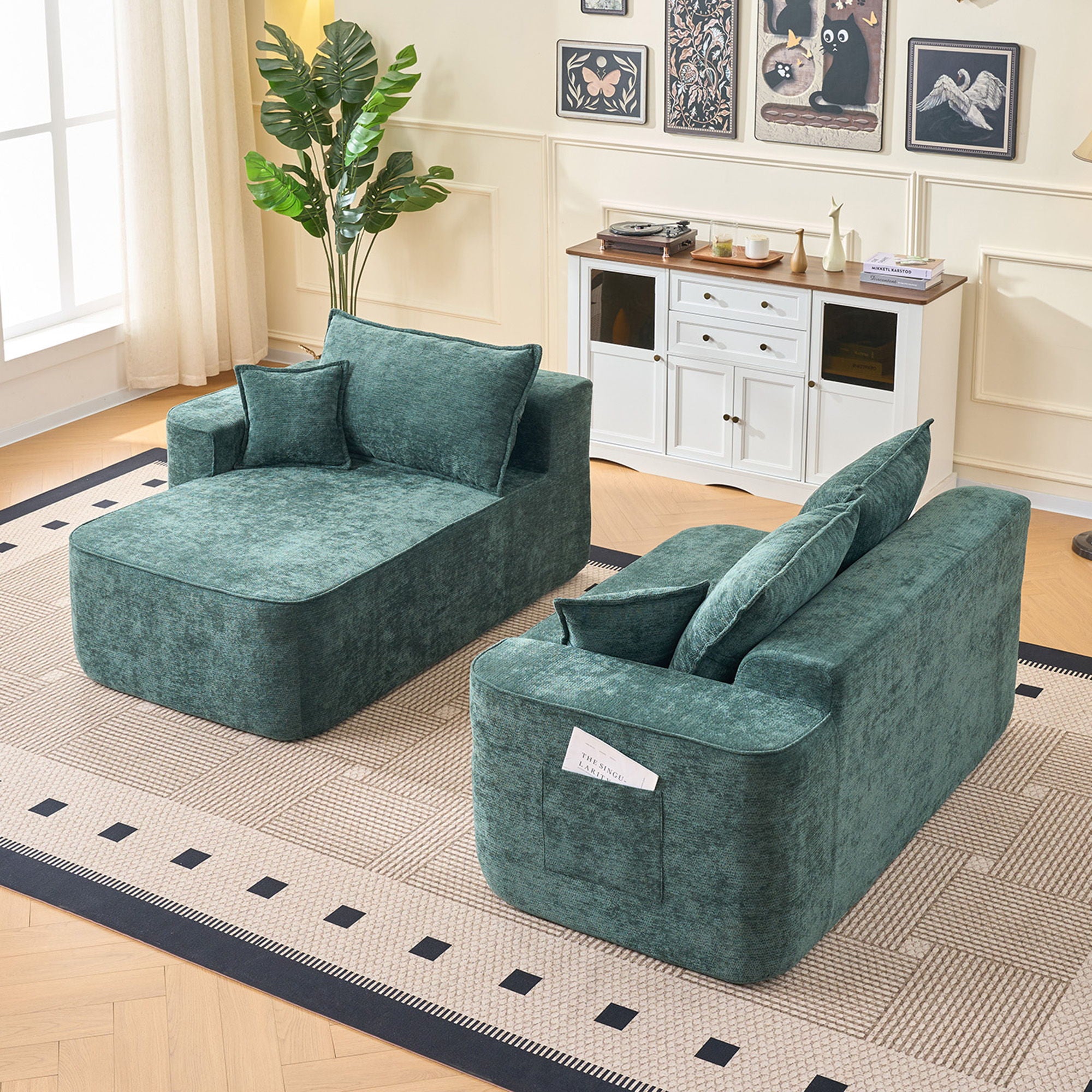 L-Shaped Sectional Sofa Couch With Chaise, Extra Deep Seats
