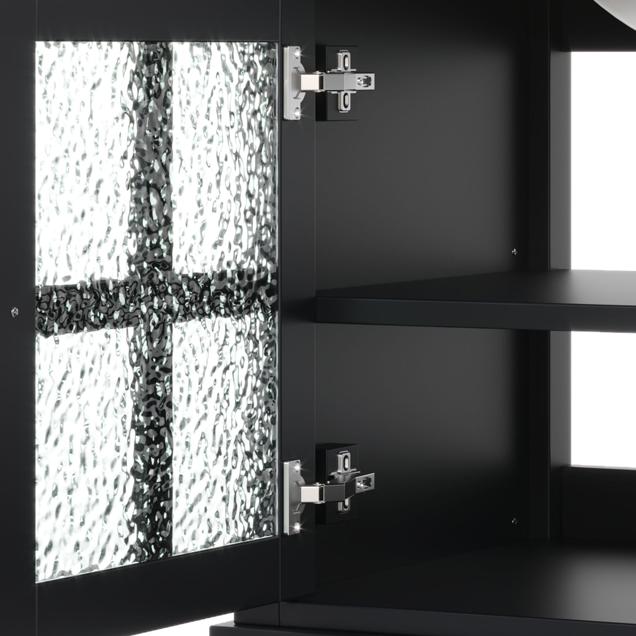 Bathroom Vanity With Ceramic Sink, Adjustable & Open Shelf