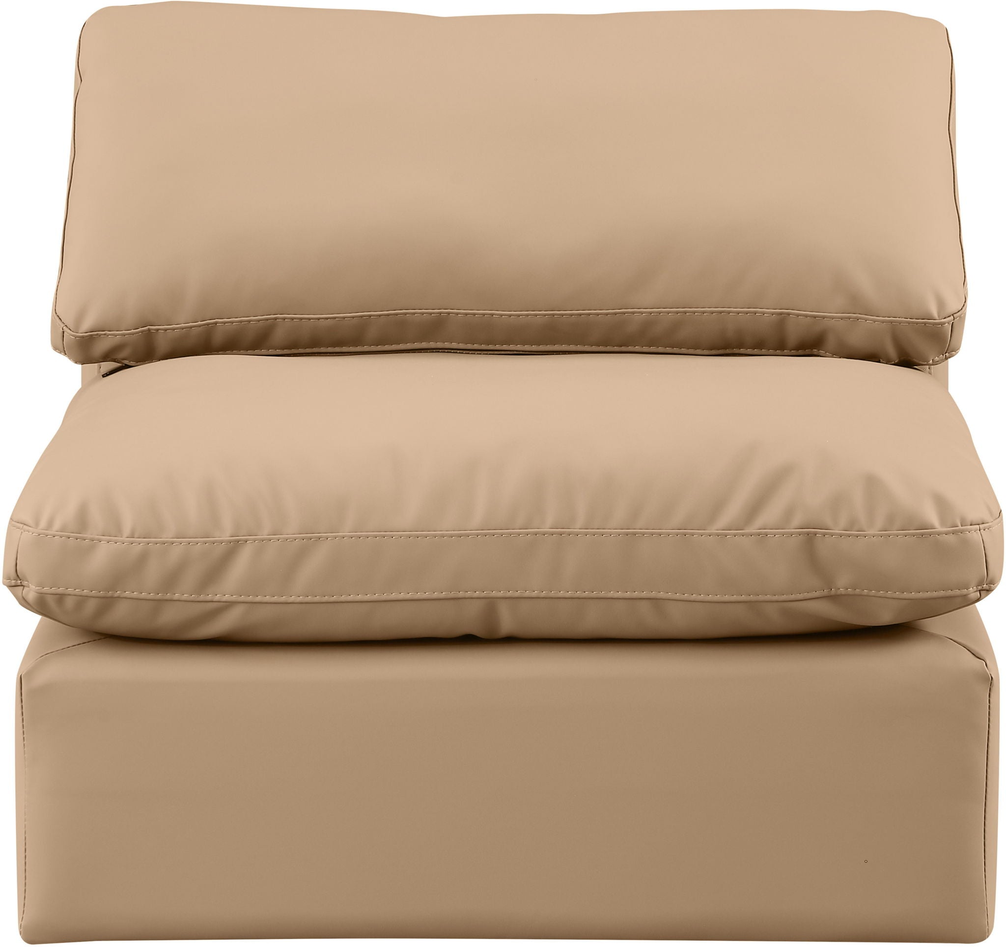 Indulge - Faux Leather Armless Chair - Tan