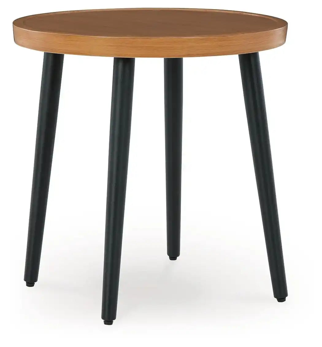 Horizon Hall - Round End Table - Two-tone Brown - Best Buy Furniture