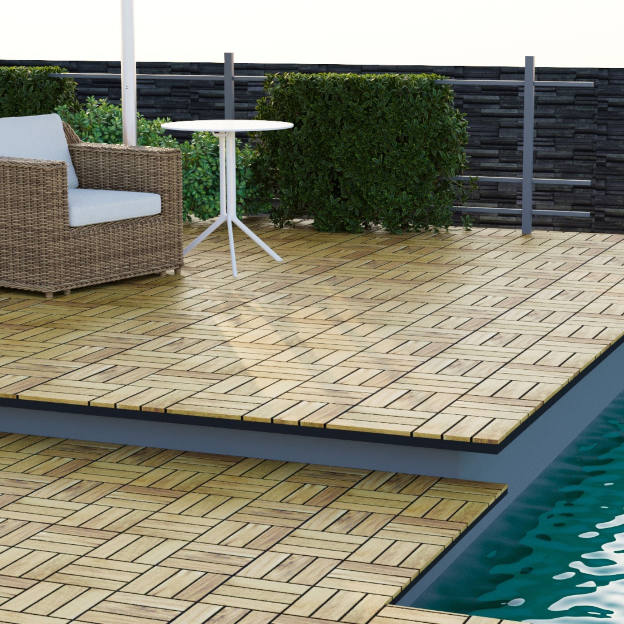 12" X 12" Interlocking Deck Tiles Checker Pattern