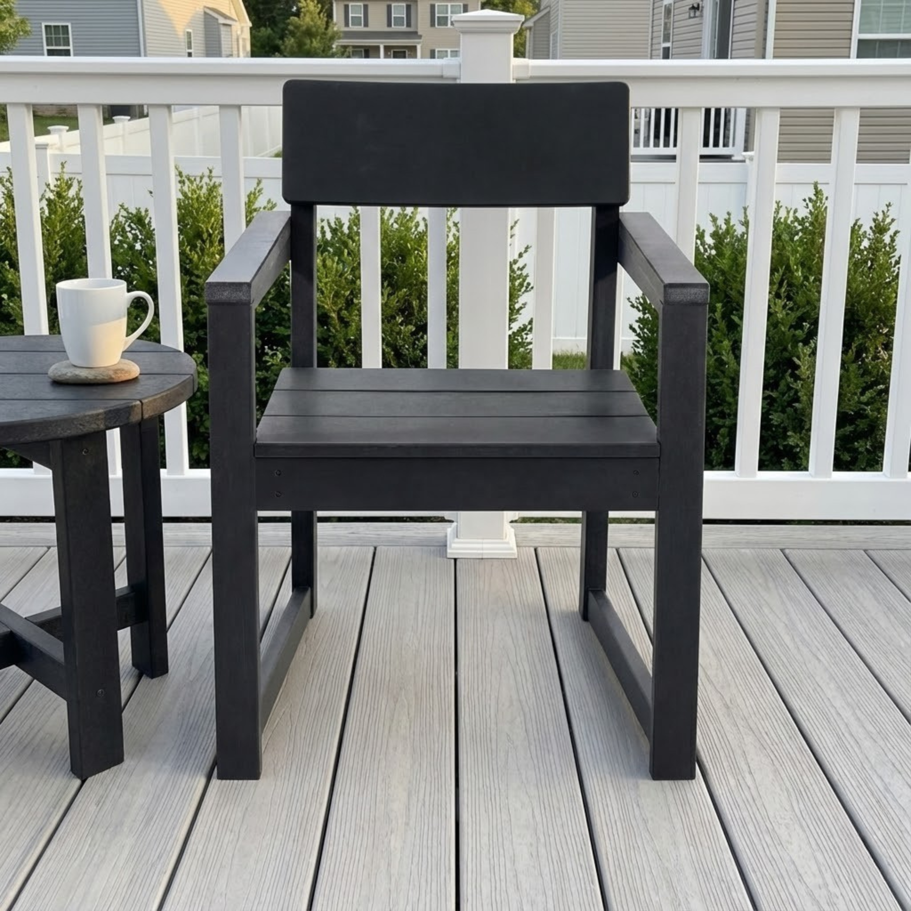 Black HDPE Outdoor & Garden Armchairs with Modernist Design