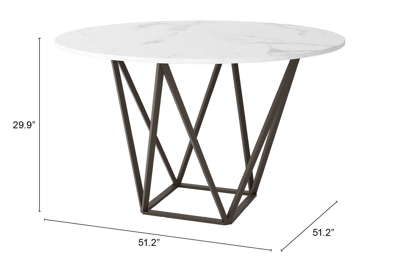 Tintern - Dining Table - White / Antique Brass