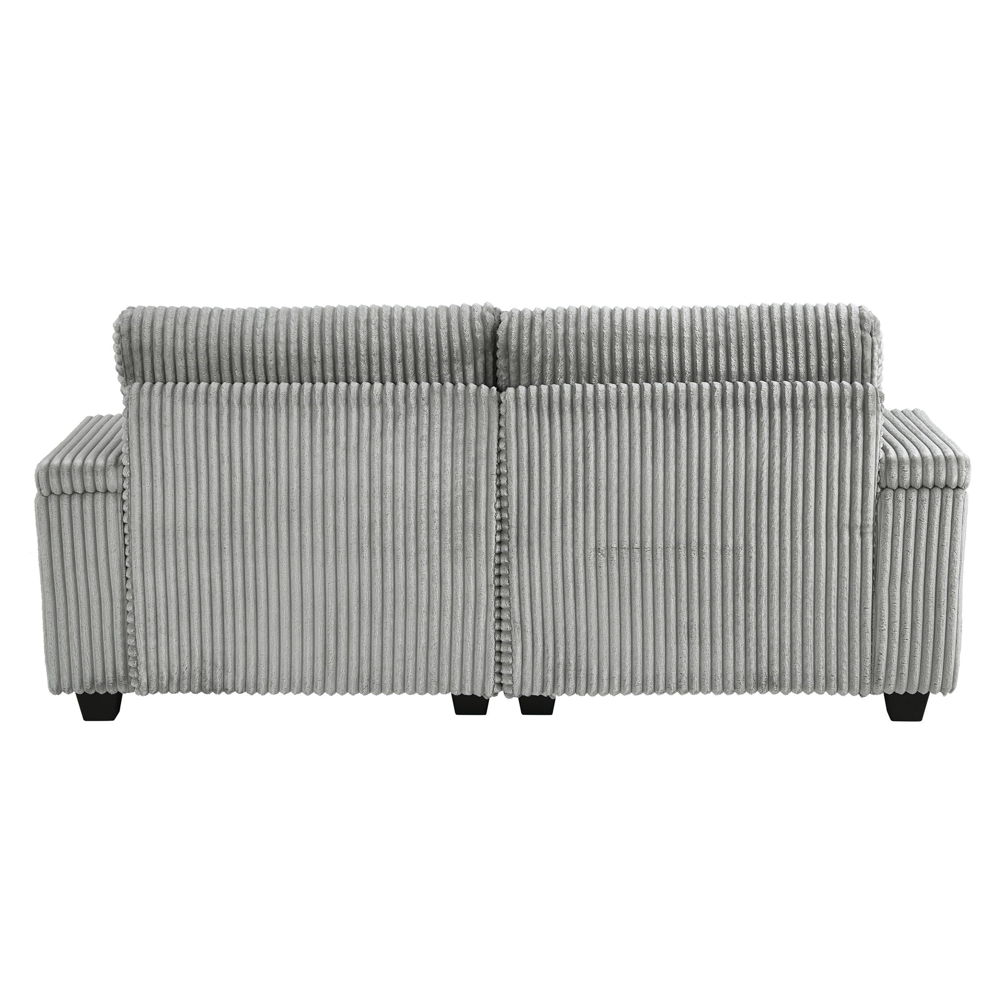 Modern Chaise Sofa With Adjustable Backrest, Cup Holders, Phone Holder & Storage Compartments For Living Room