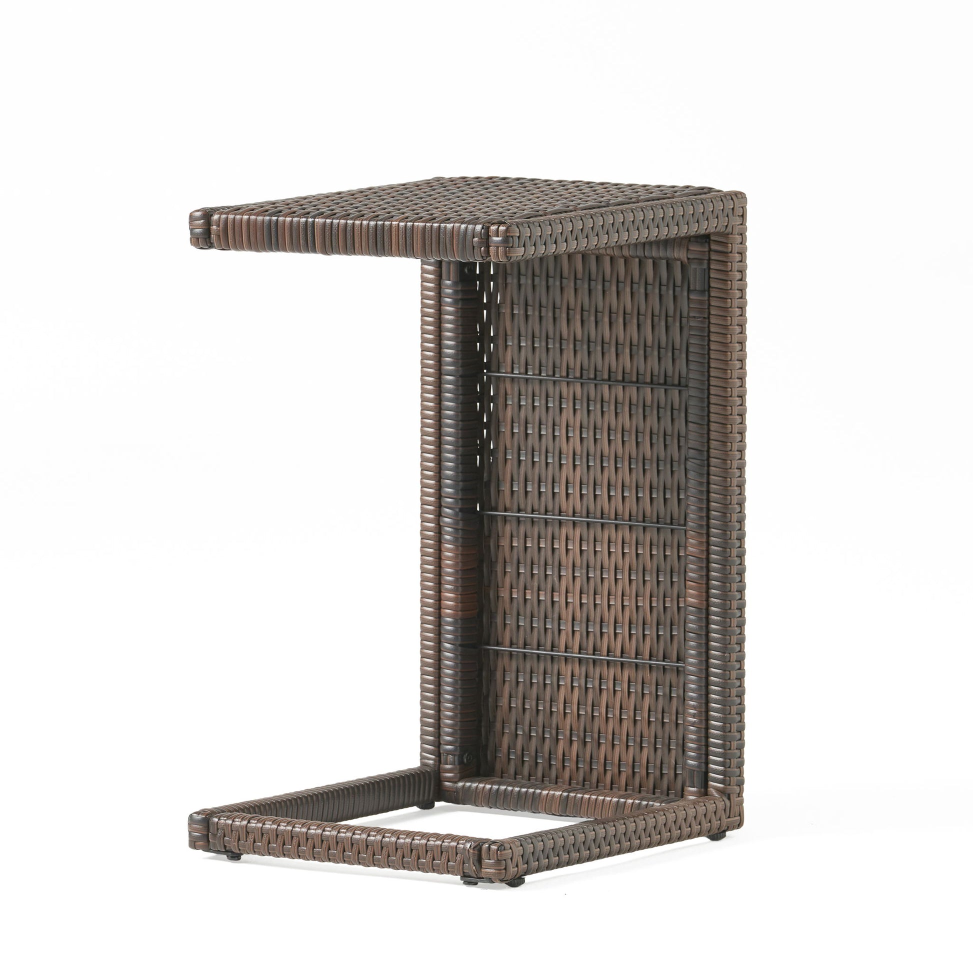 Bucharest - End Table C Shaped Side Table Rattan - Brown - Best Buy Furniture