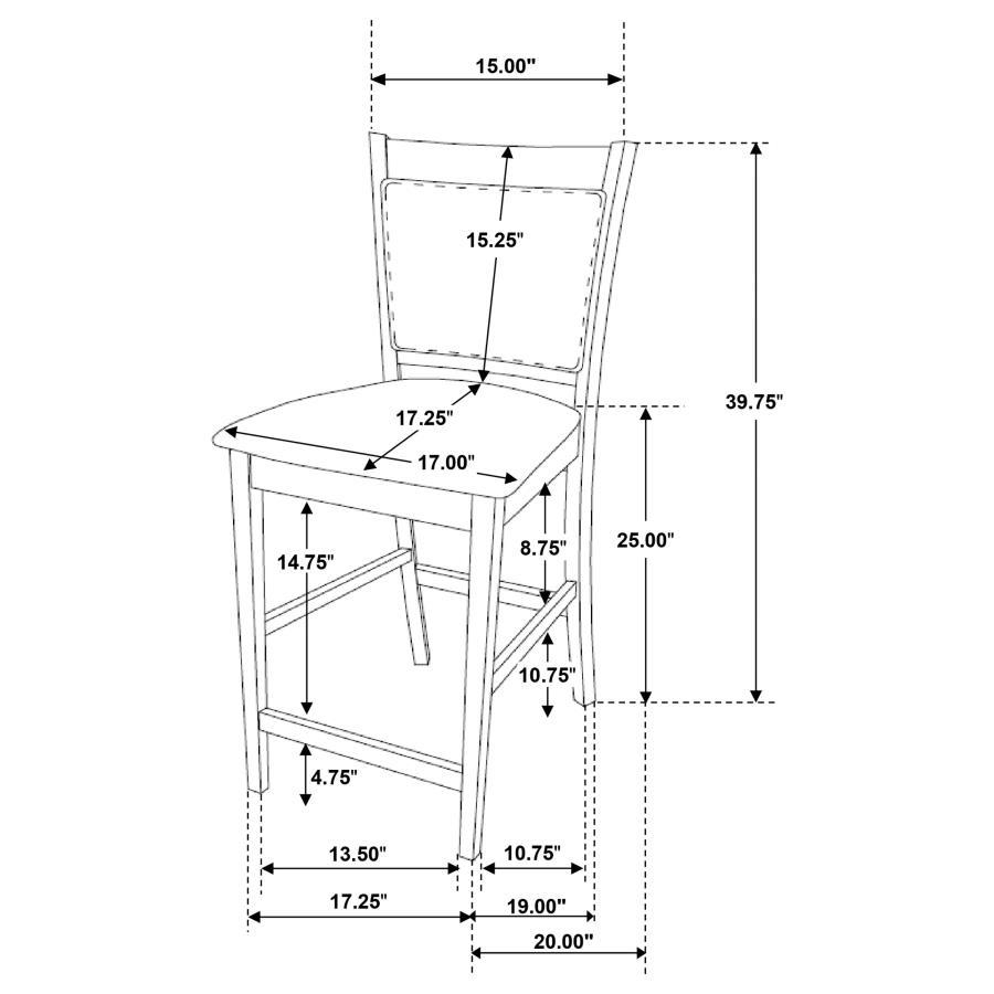 Jaden - 5 Piece Square Counter Height Dining Set - Espresso