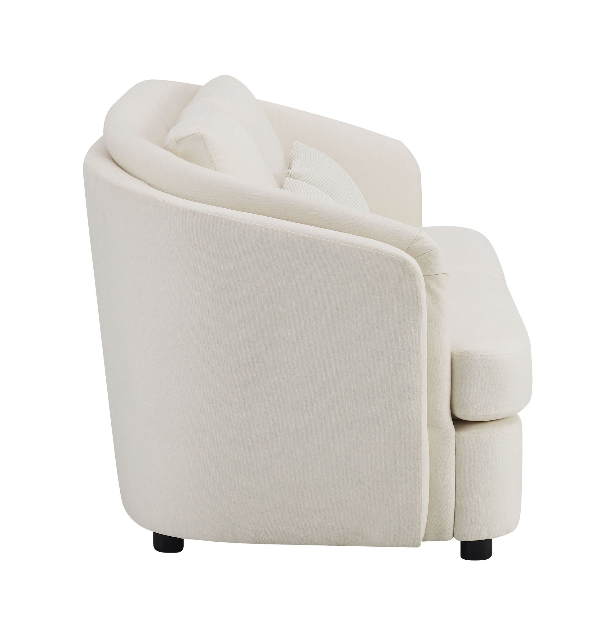 Mariko - Linen Loveseat With 2 Toss Pillows - Beige - Best Buy Furniture