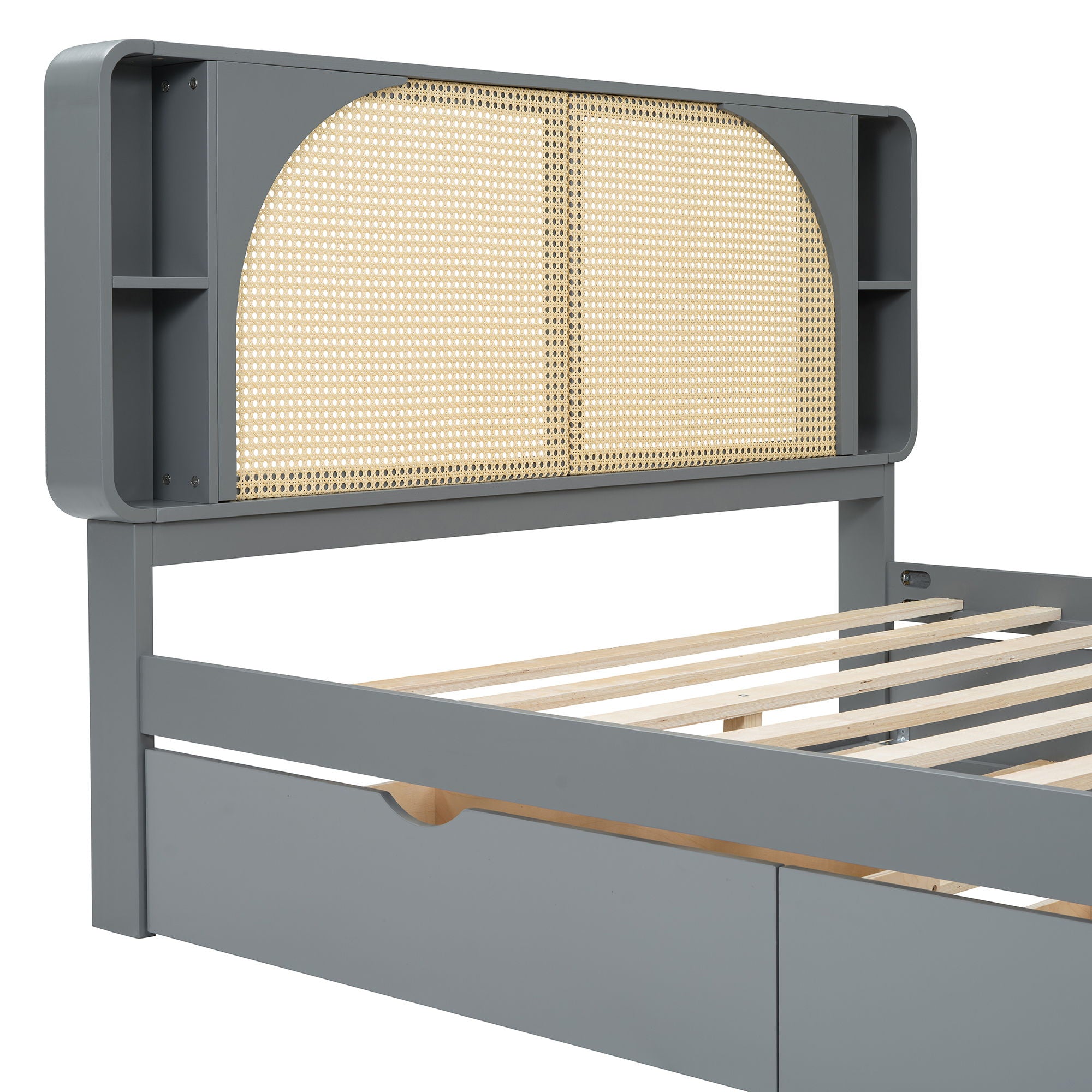 Headboard Bed With 2 Drawers And Trundle