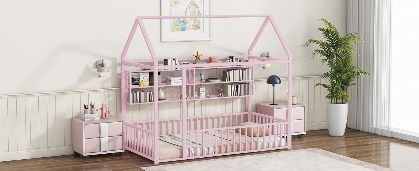 House Frame With Fence And Shelves