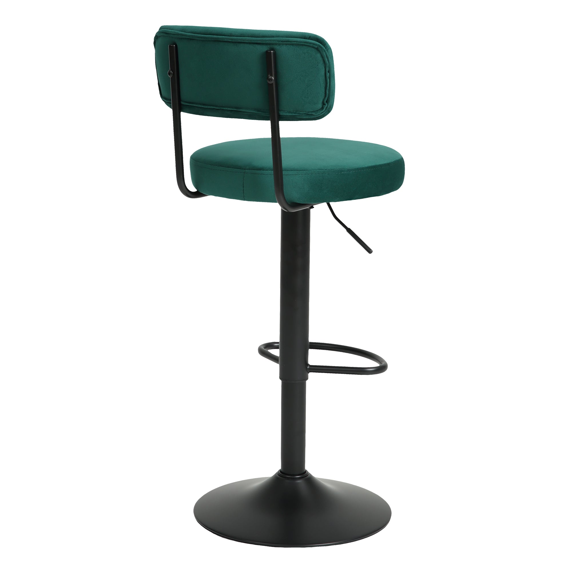 Set of 2 Adjustable Velvet Bar Stools with Curved Backrest & Swivel - Best Buy Furniture