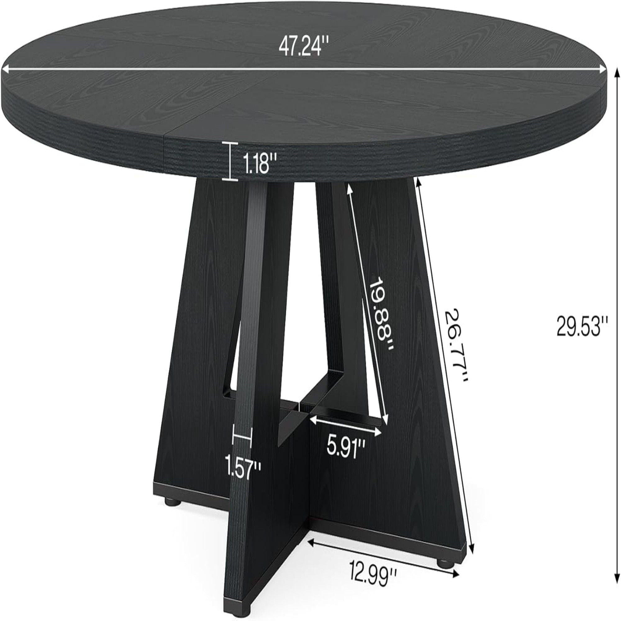 Round Dining Cross Base Kitchen Table