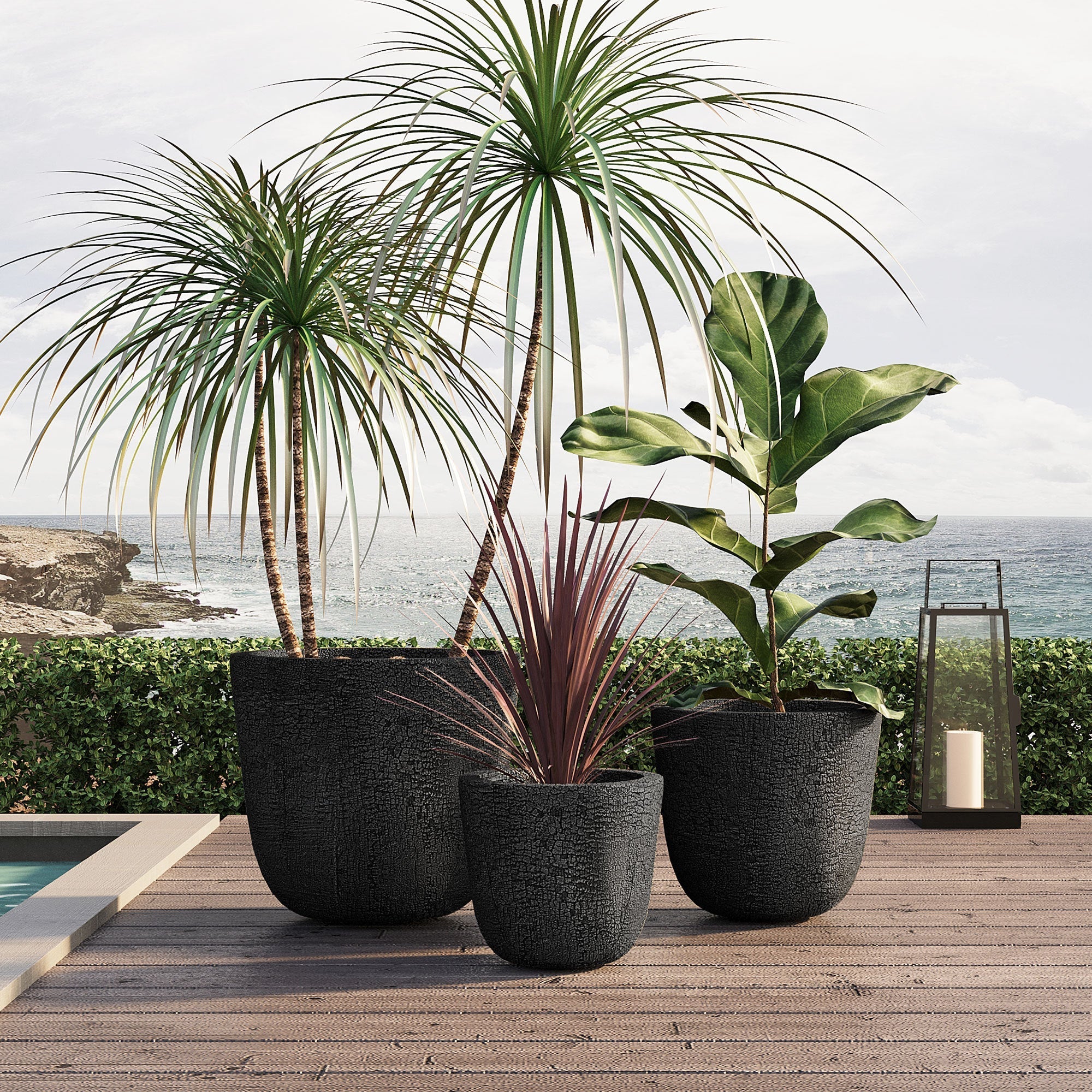 U_STYLE Lightweight MGO Planter Set of 3