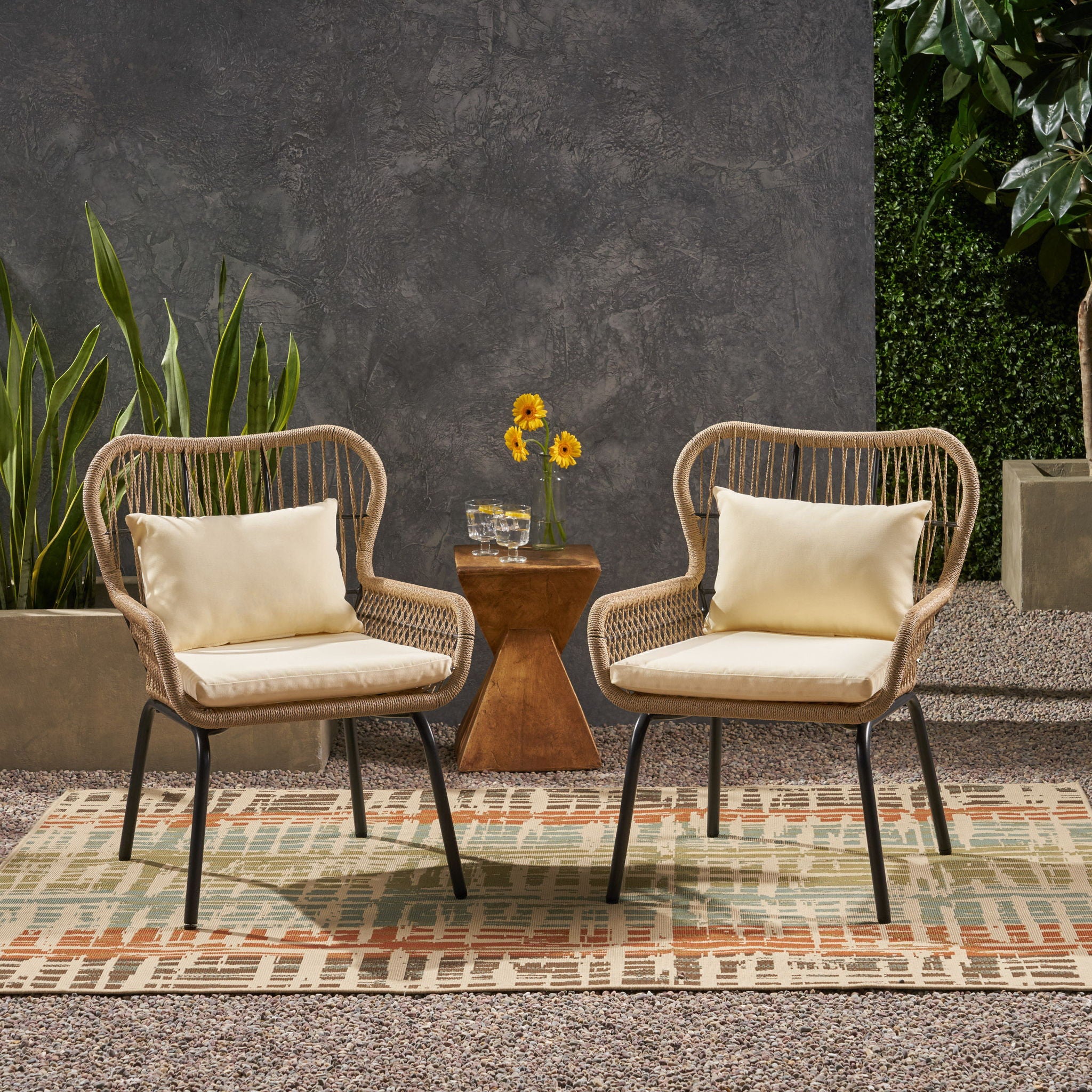 Southport - Club Chair With Woven Rope And Cushions