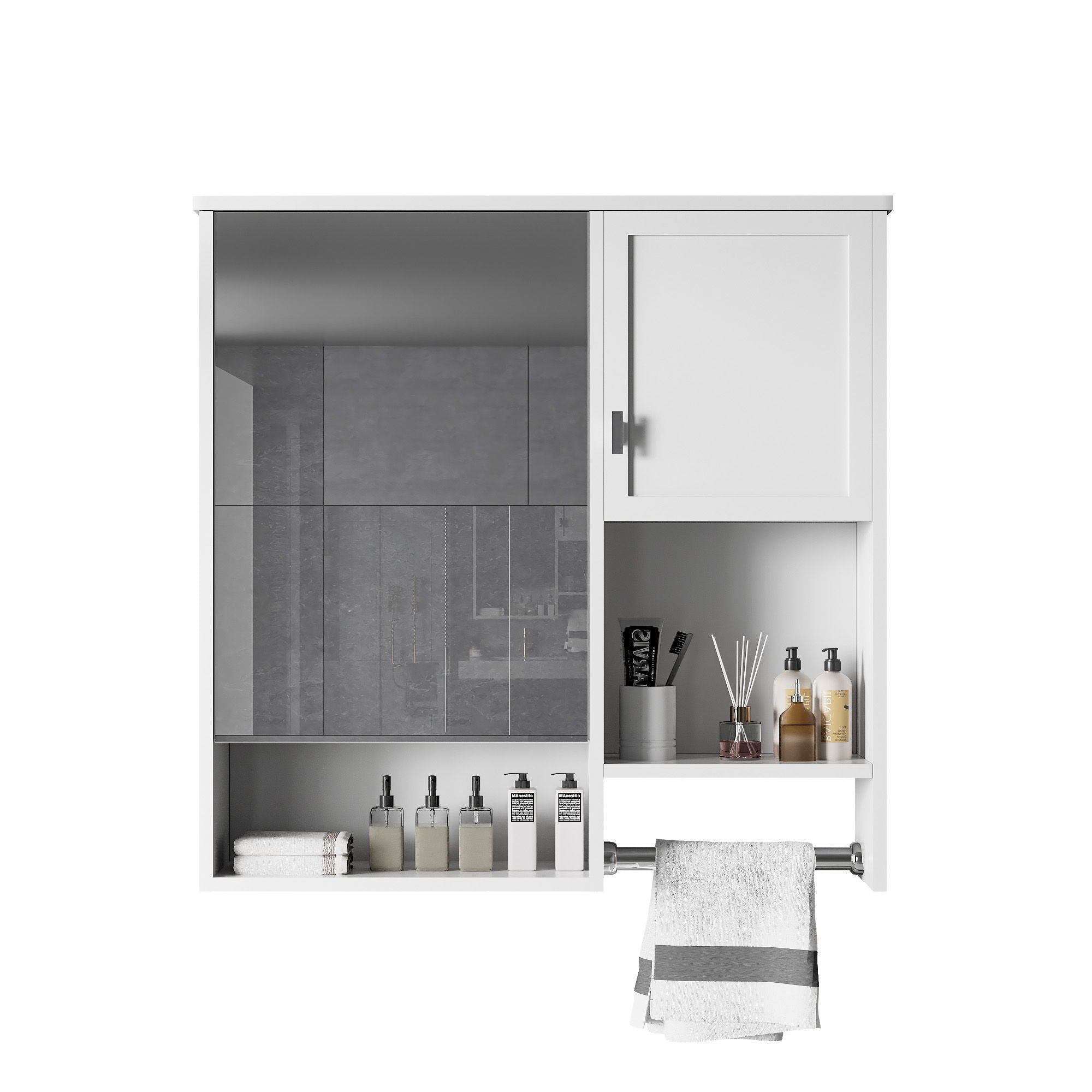 Modern Wall Mounted Bathroom Medicine Cabinet, Bathroom Wall Storage Cabinet With Mirror
