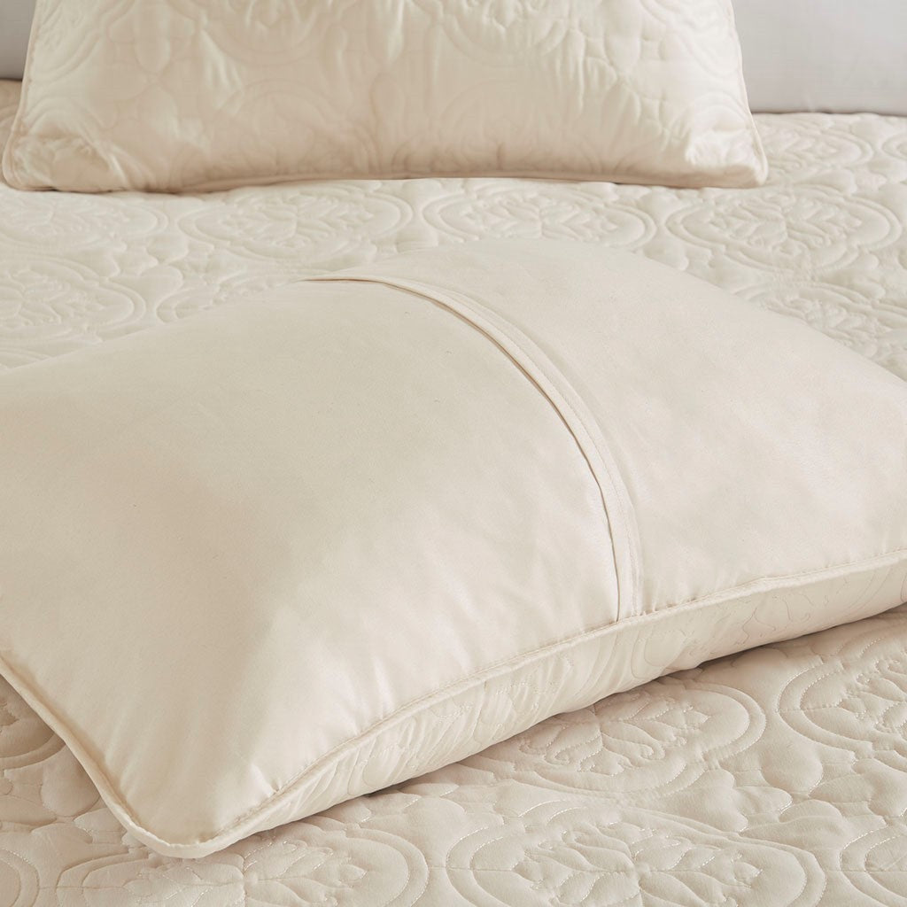 3 Piece Reversible Bedspread Set Cream King/Cal King