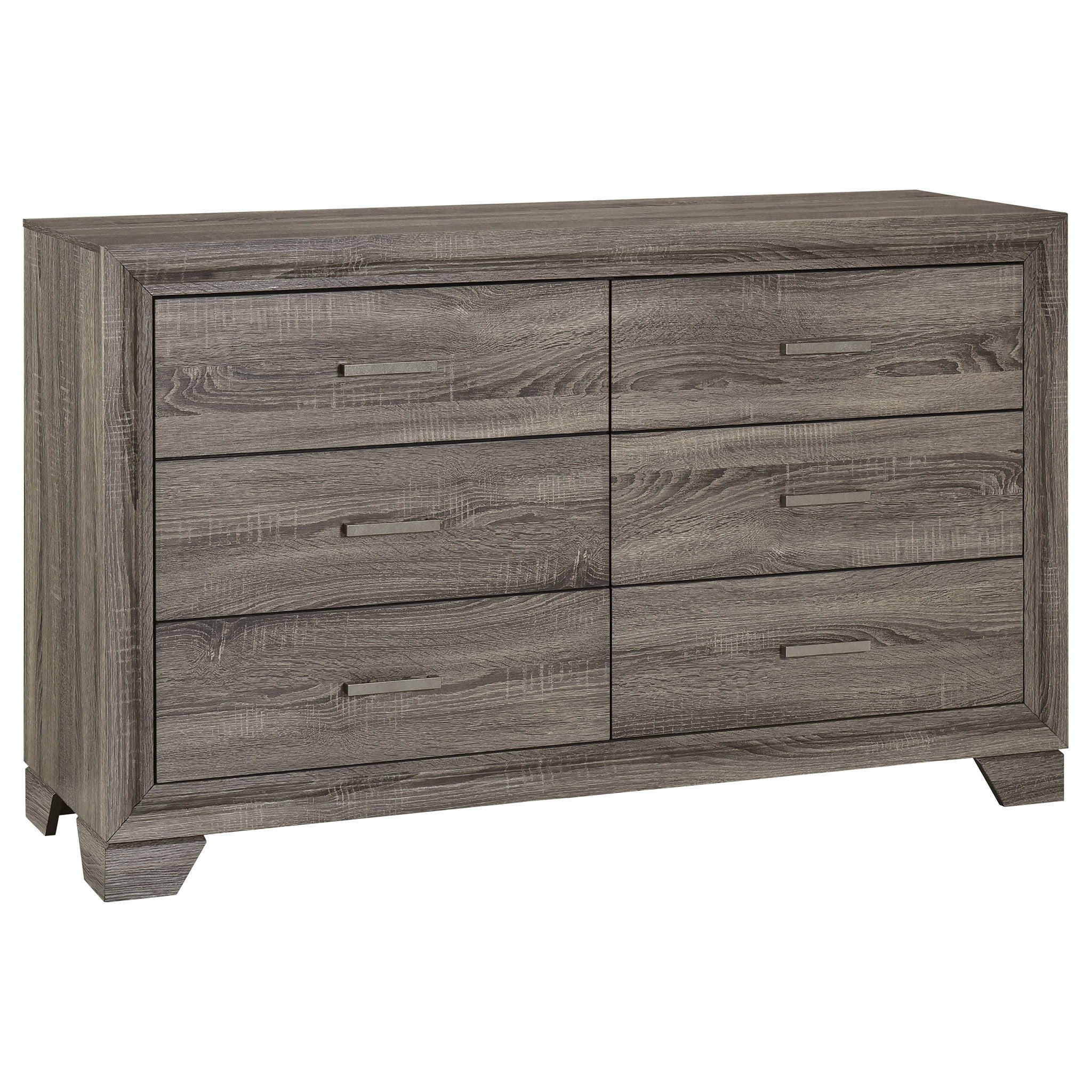 Funston - 6 Drawer Dresser Cabinet - Brown Oak