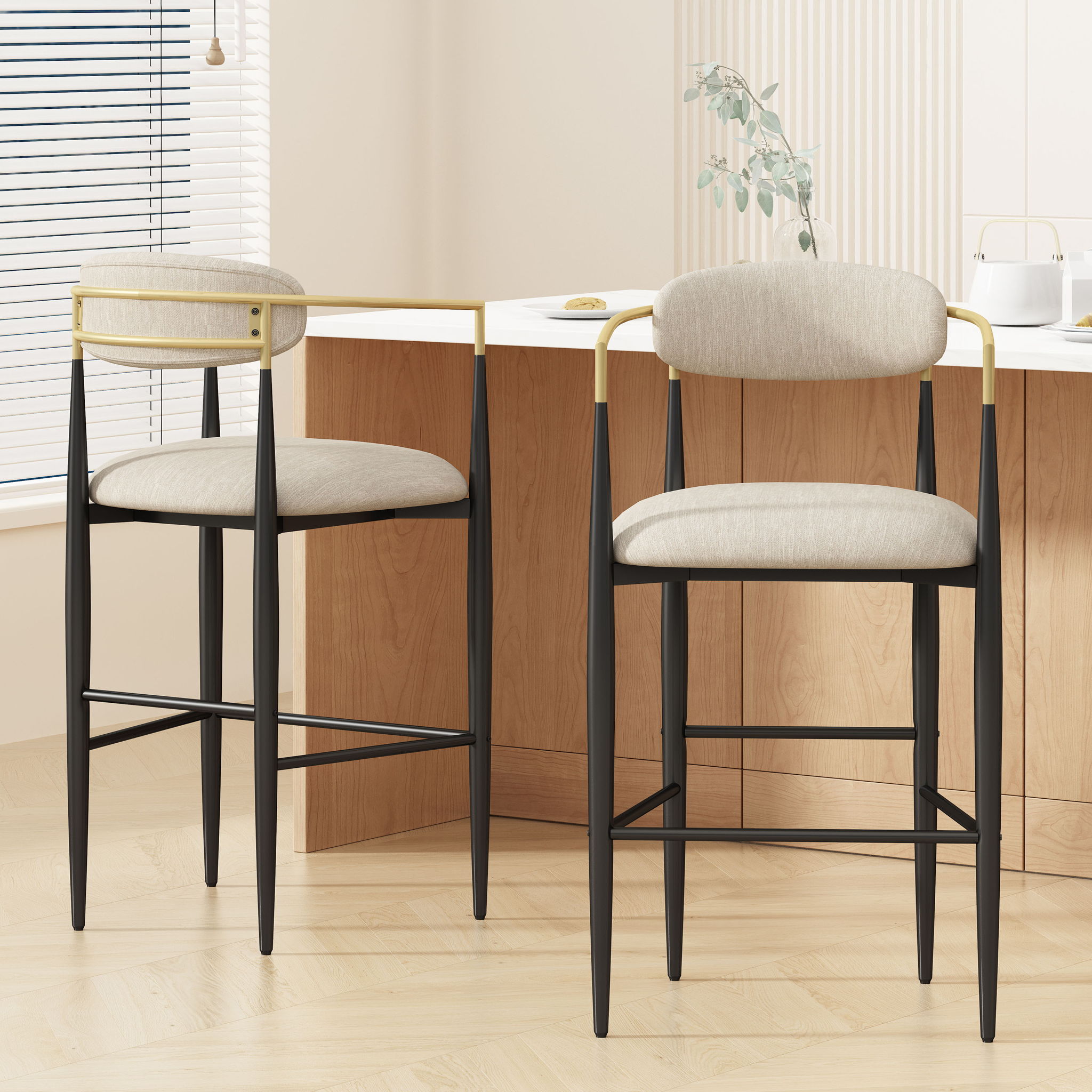 Counter Height Upholstered Barstools (Set of 2)