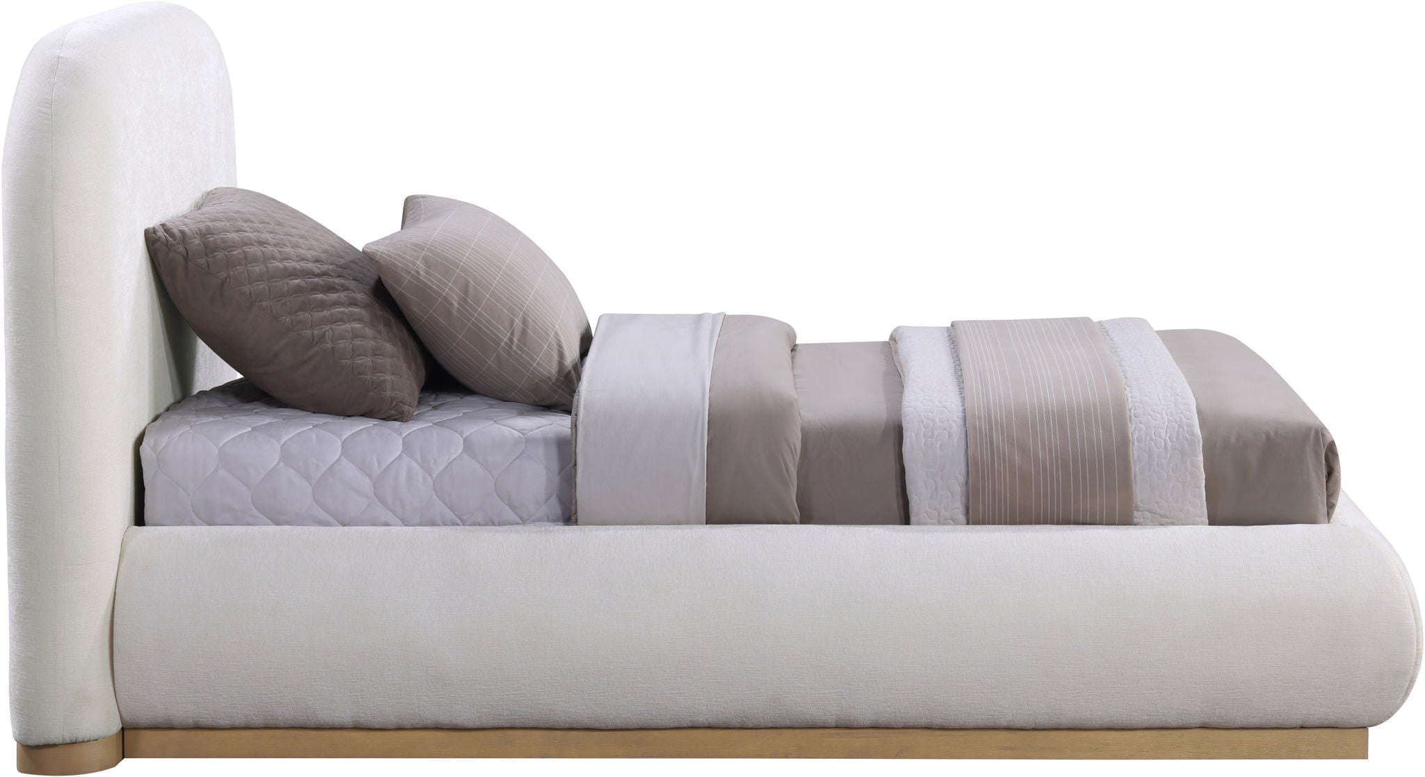 Vaughn - Chenille Bed With Natural Base