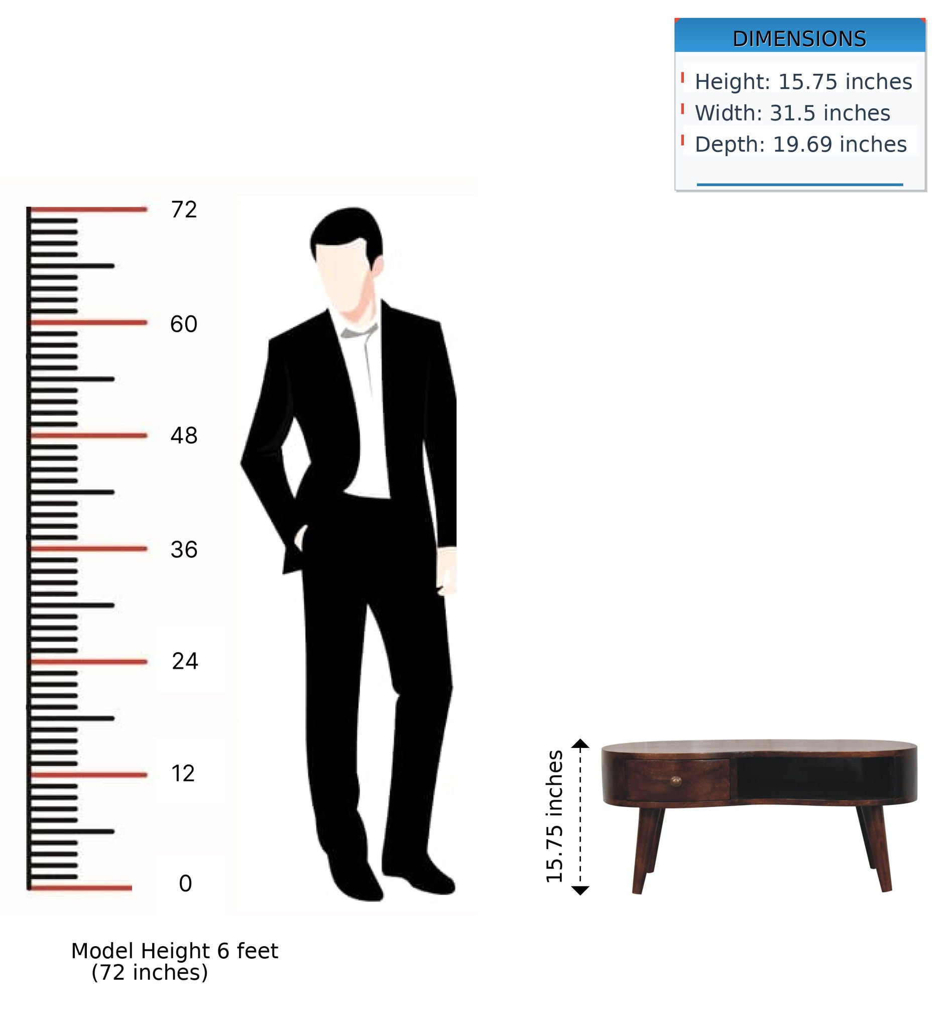 Wave Coffee Table With 1 Drawer - Best Buy Furniture