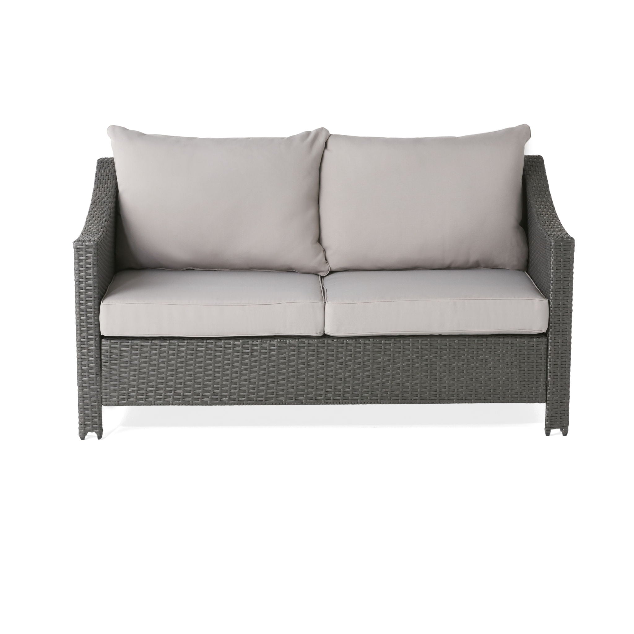 Contemporary Antibes Loveseat & Table Set Outdoor - Gray
