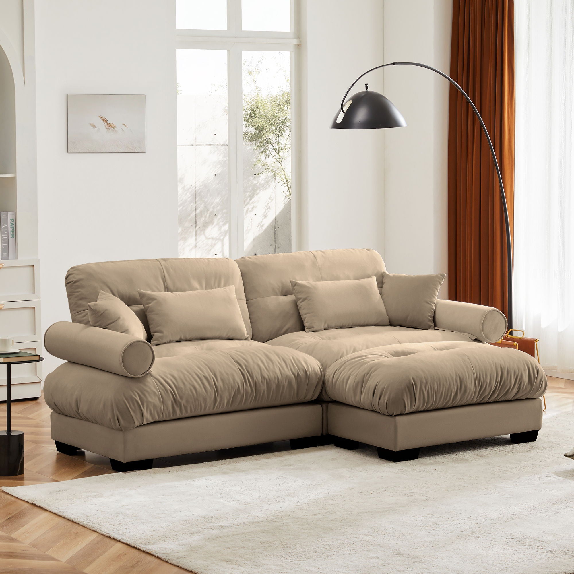 Super Comfort Oversized Modular Sectional Sofa With Movable Ottoman