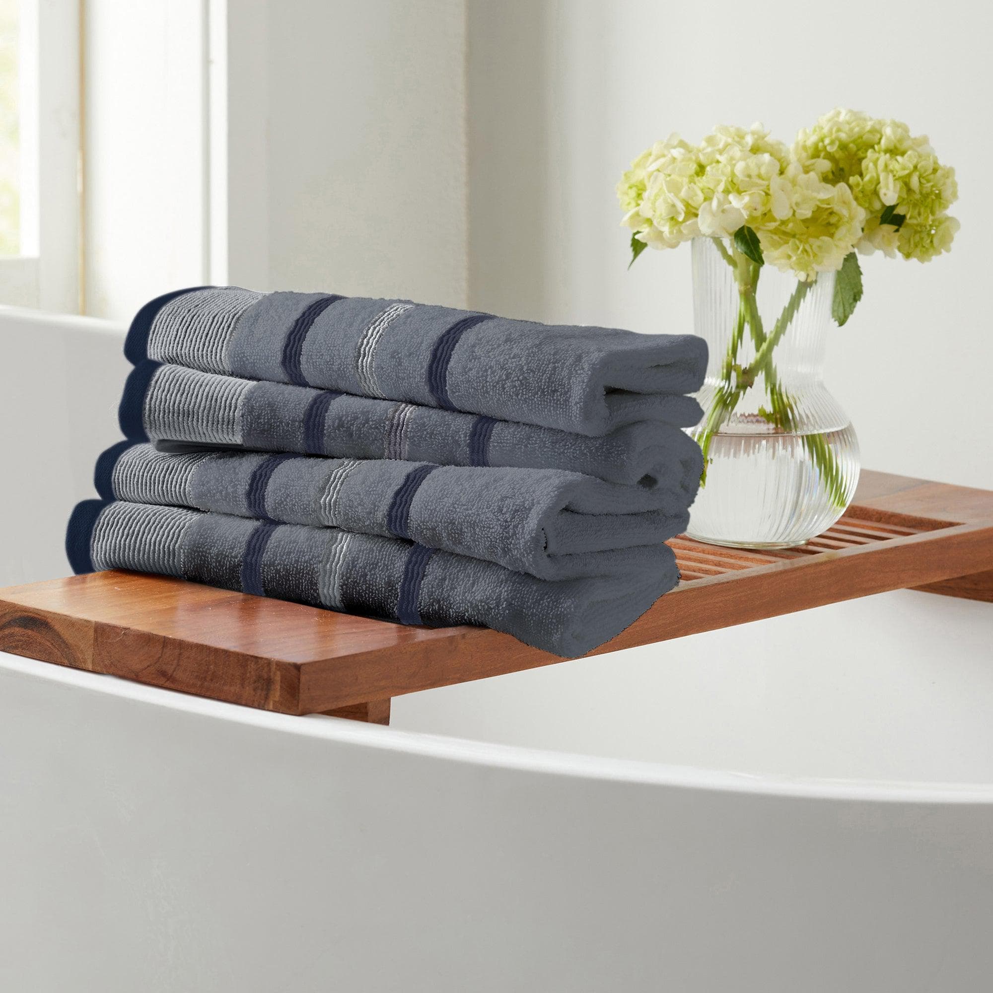 Decorative Cotton Stripe Bath Towel Set - Noelle Collection - Best Buy Furniture