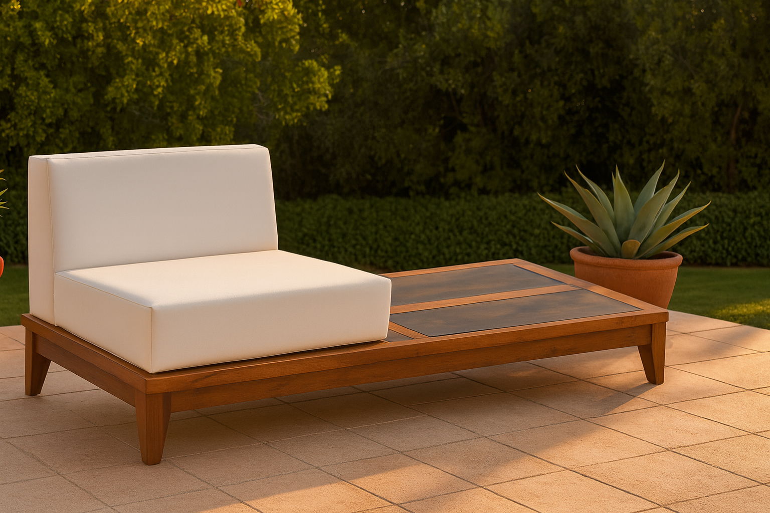 Rio - Chair With Integrated Table - Off White