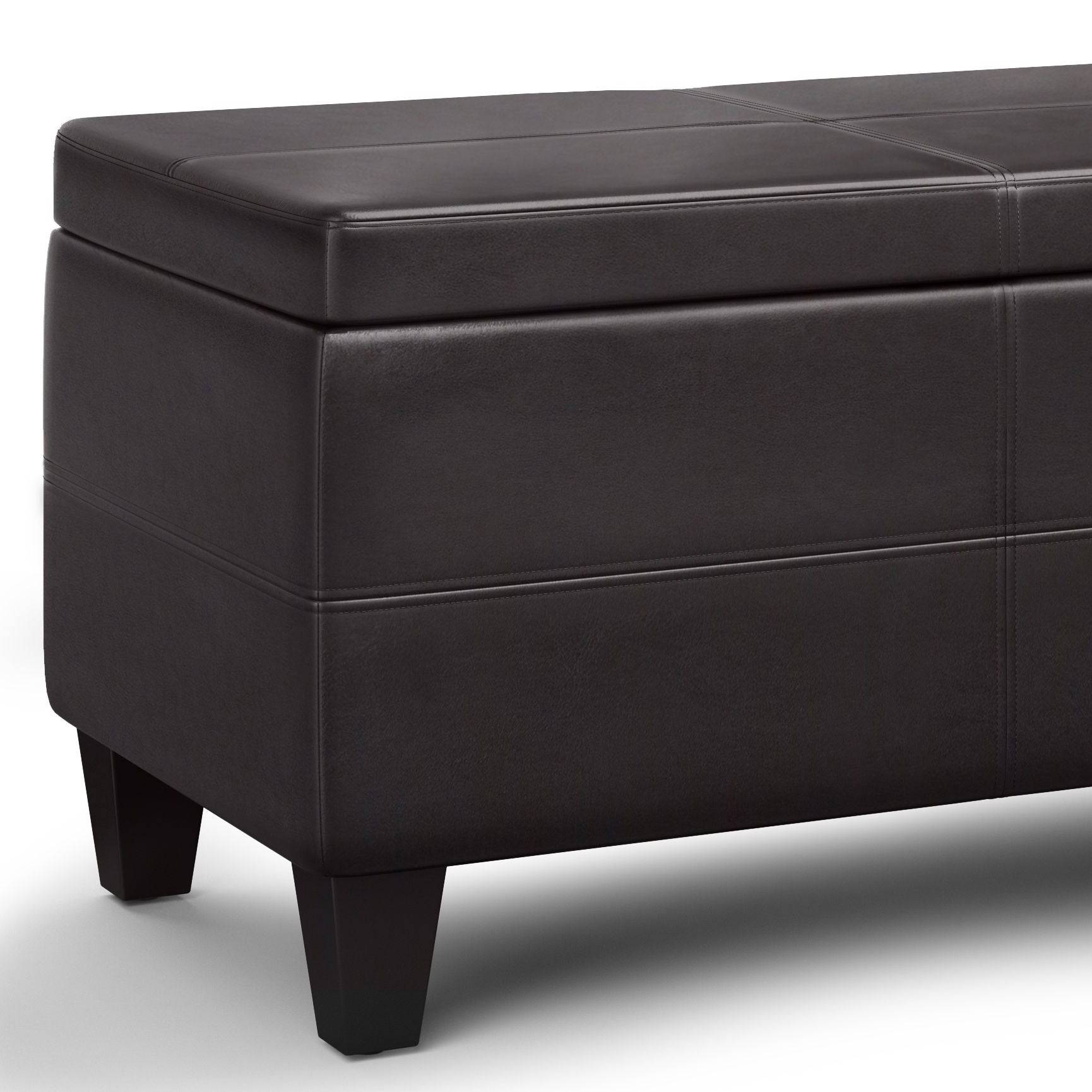 Avalon - Lift Top Rectangular Storage Ottoman - Tanners Brown - Best Buy Furniture