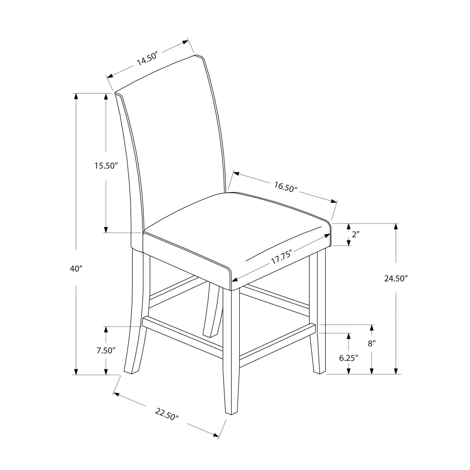 Counter Height Dining Chair Upholstered Look (Set of 2)