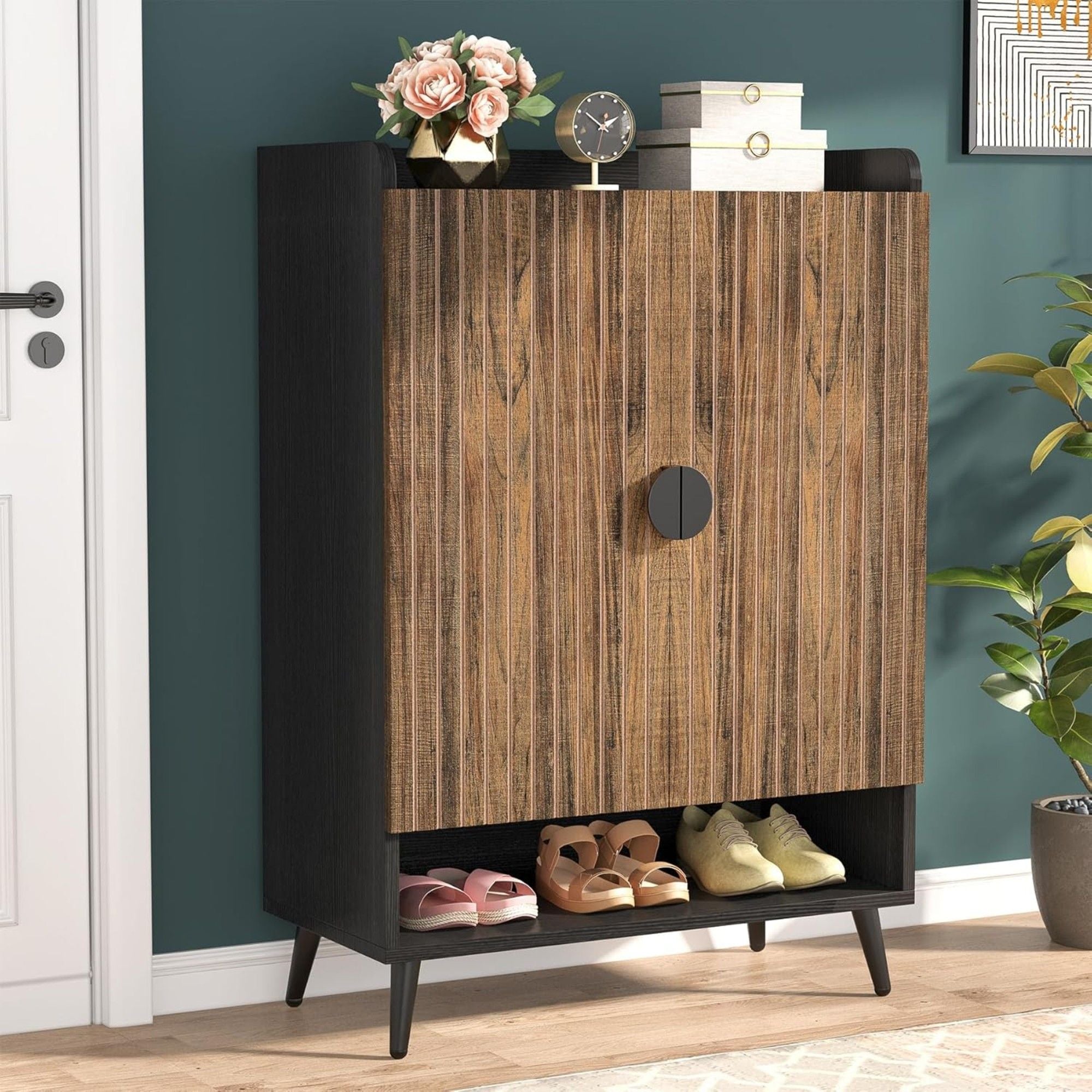 Shoe Cabinet With Doors, 7 Tier Storage Organizer