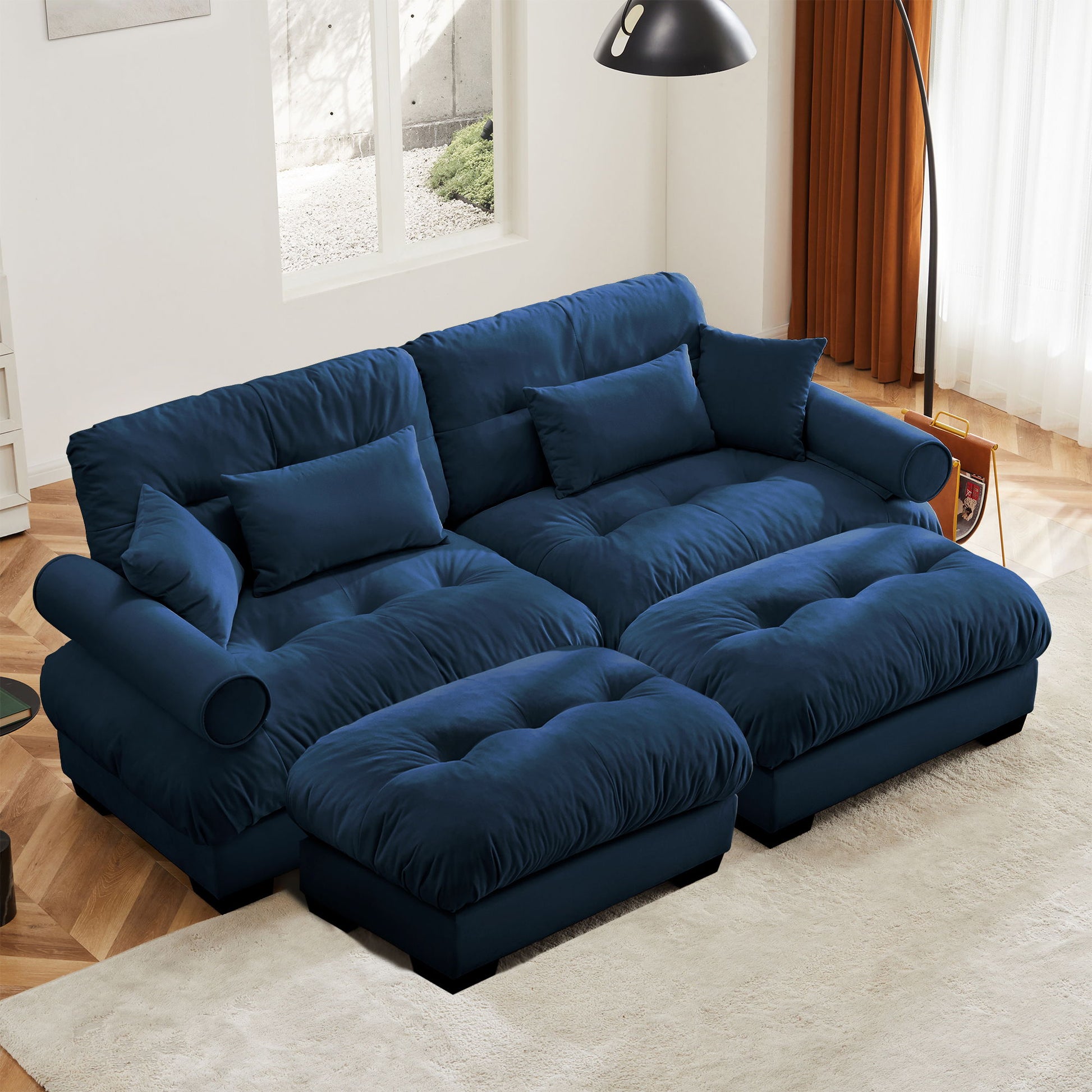 Super Comfort Oversized Modular Sectional Sofa With Movable Ottoman - Best Buy Furniture