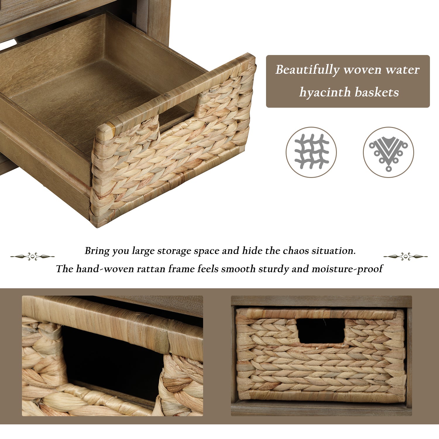Rustic Storage Bench with 3 Drawers - Best Buy Furniture
